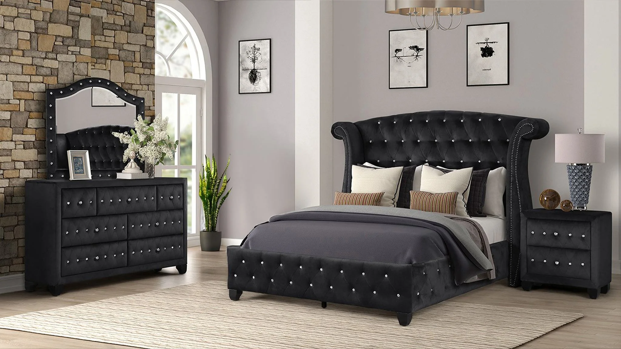 Sophia Full Bed 4 Black