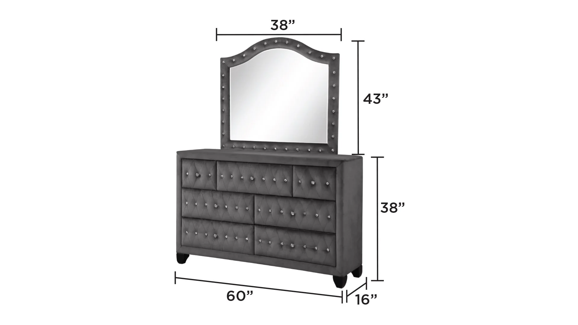 Sophia Full Bed 5 Grey - Image 8
