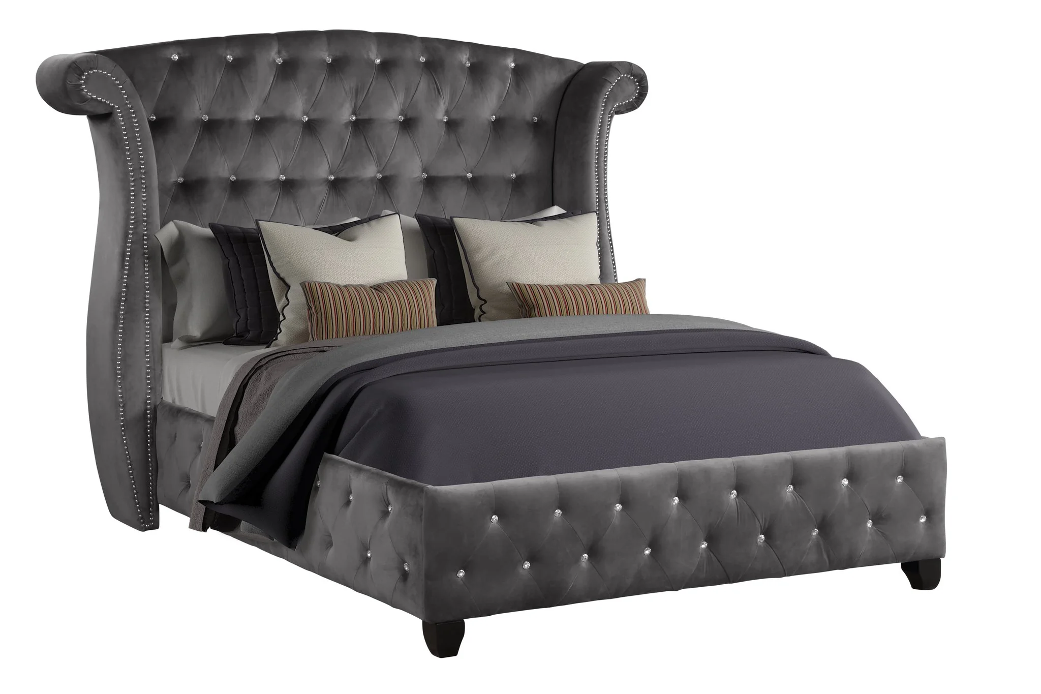 Sophia King Bed Grey