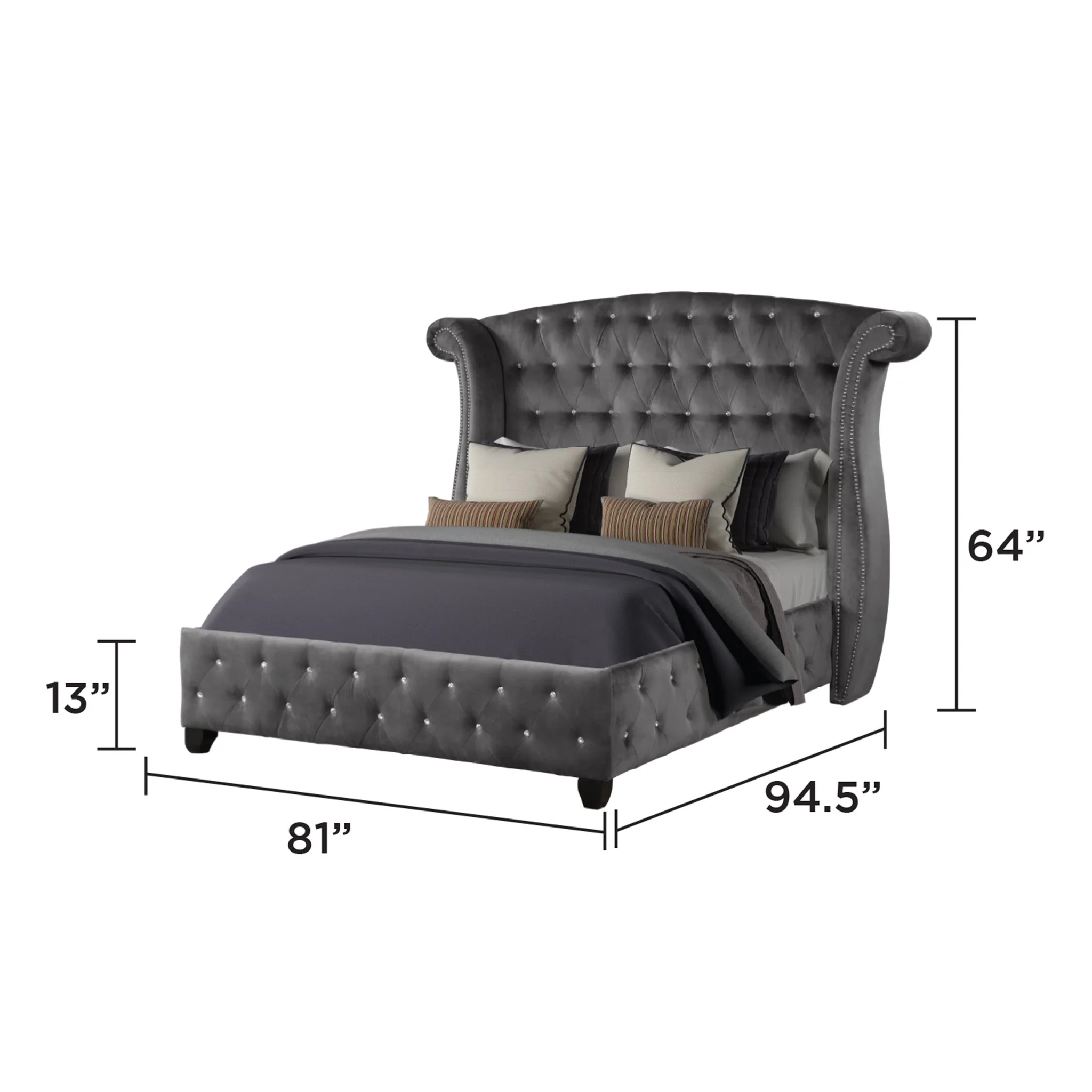 Sophia King Bed Grey - Image 5