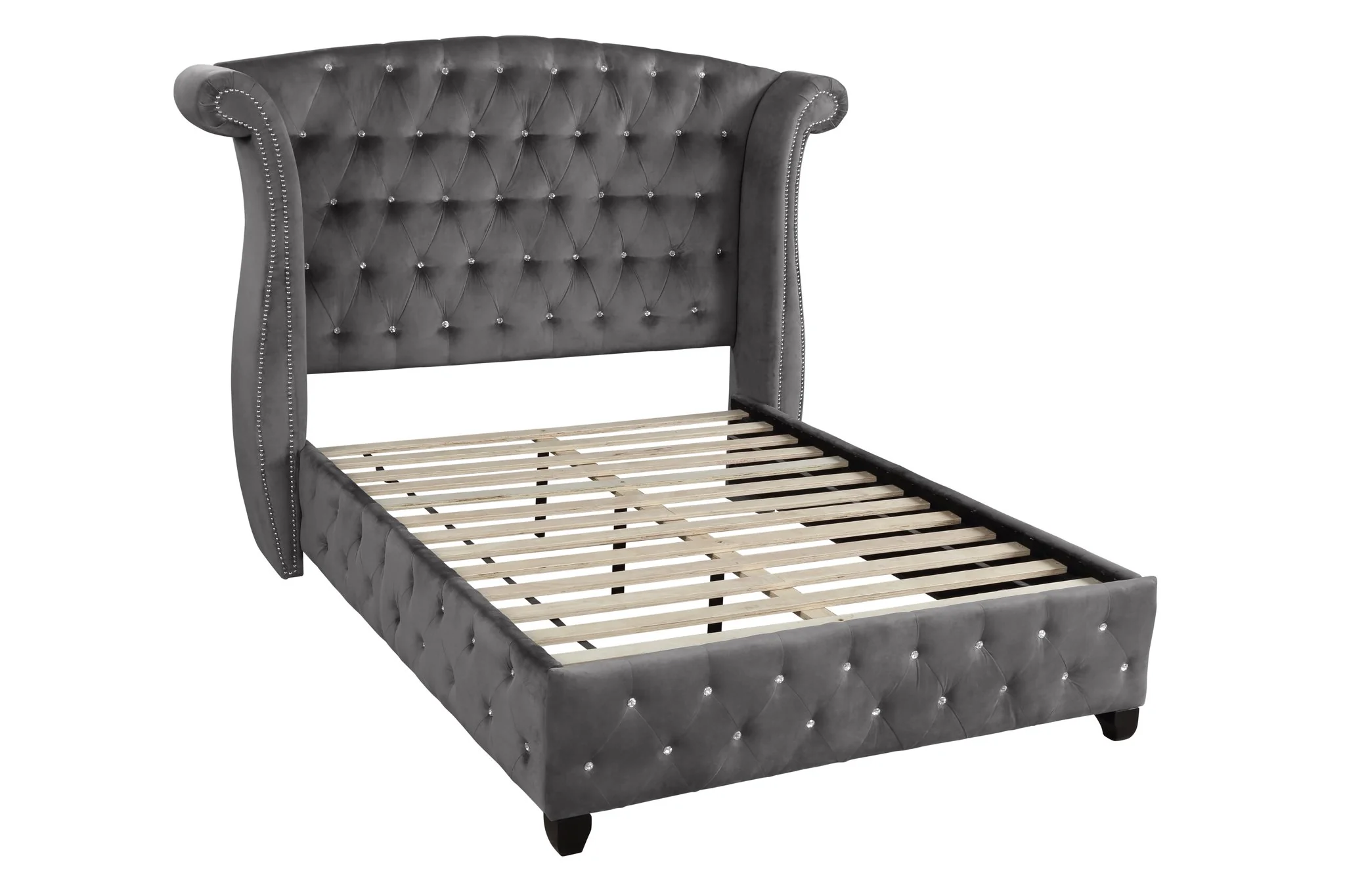 Sophia Queen Bed 4 Grey - Image 4