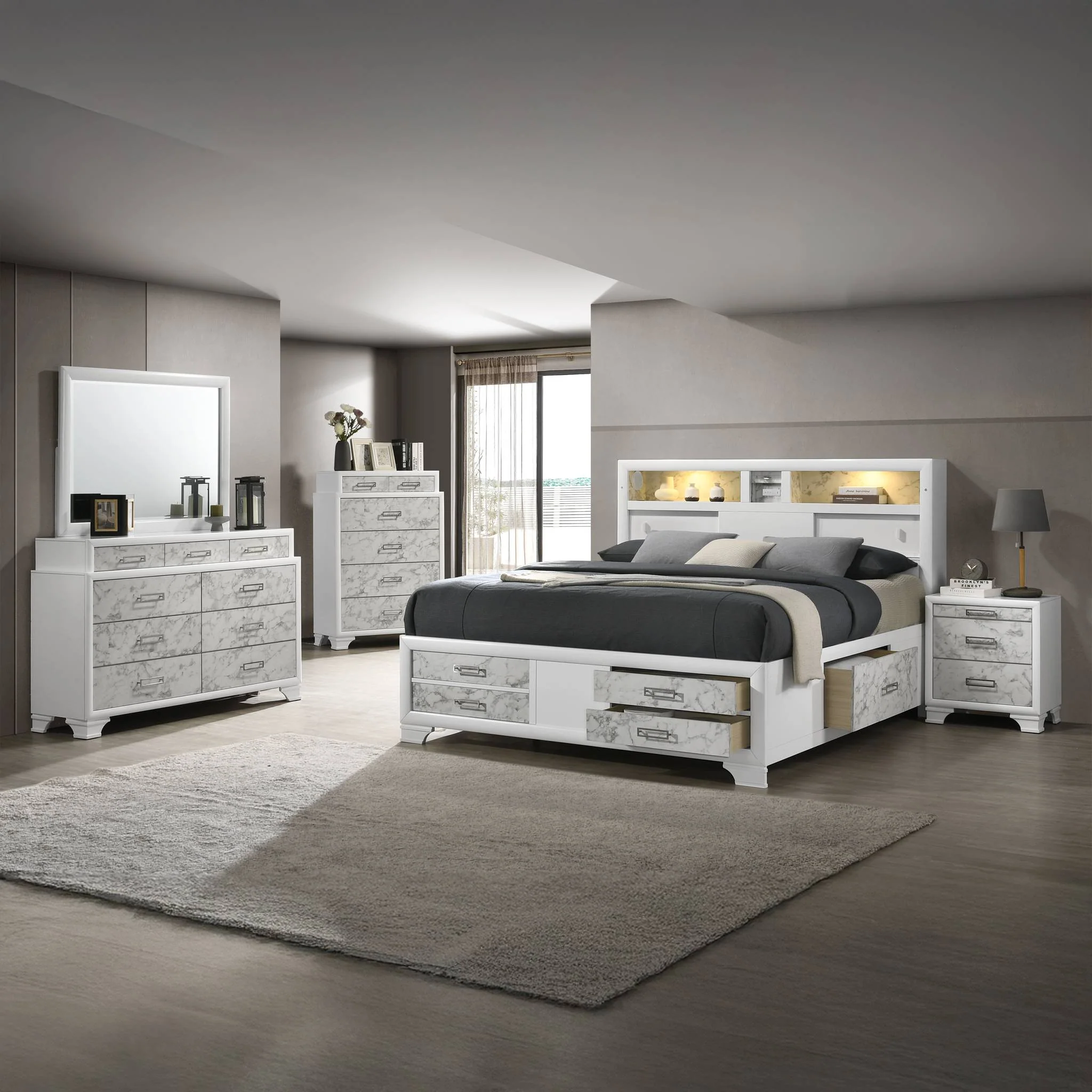 Soul Queen 5PC Bedroom Set White