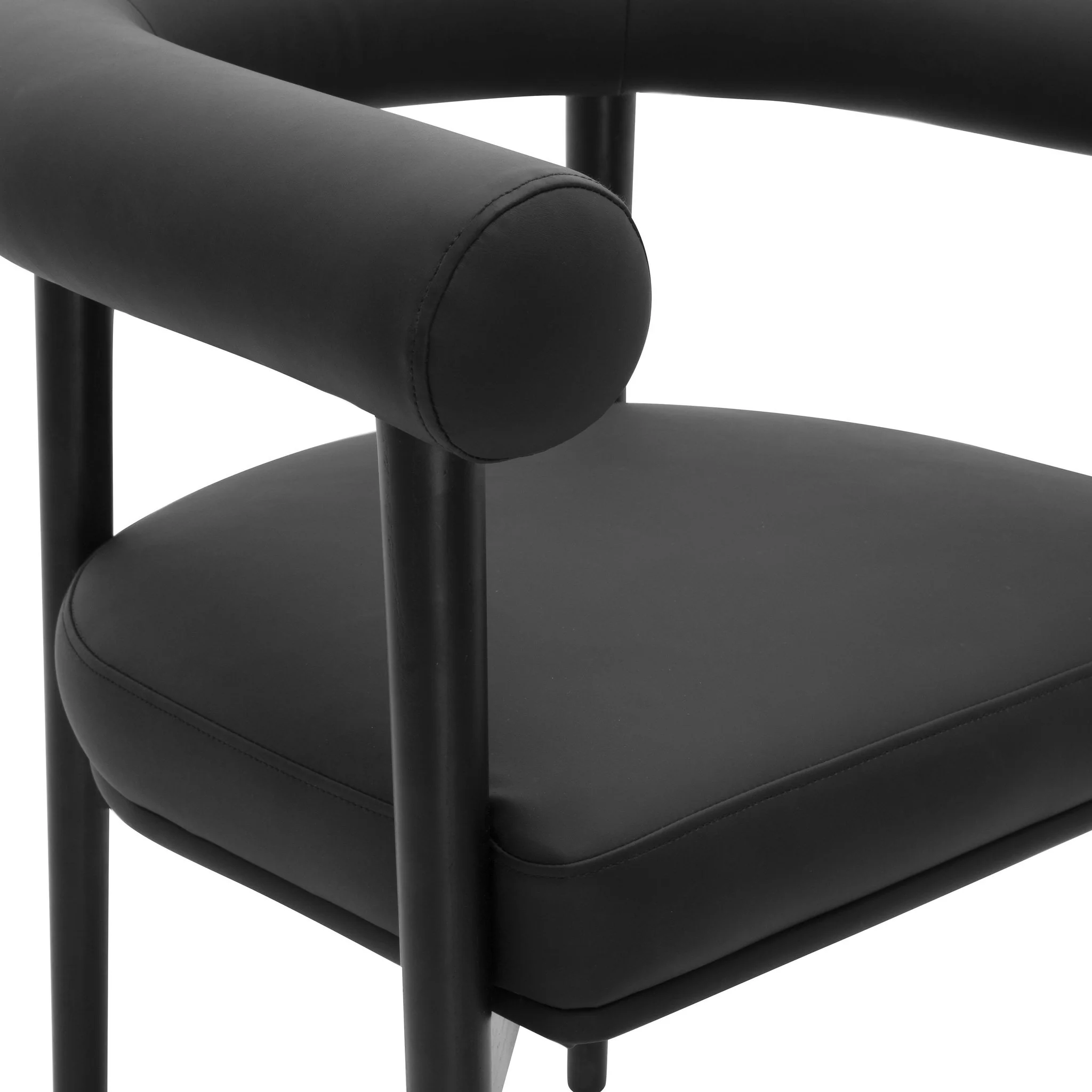 Spara Black Vegan Leather Dining Chair - Image 5