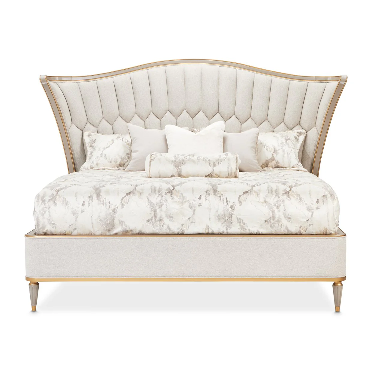 St. Charles Eastern King Upholstered Bed - Dove Gray