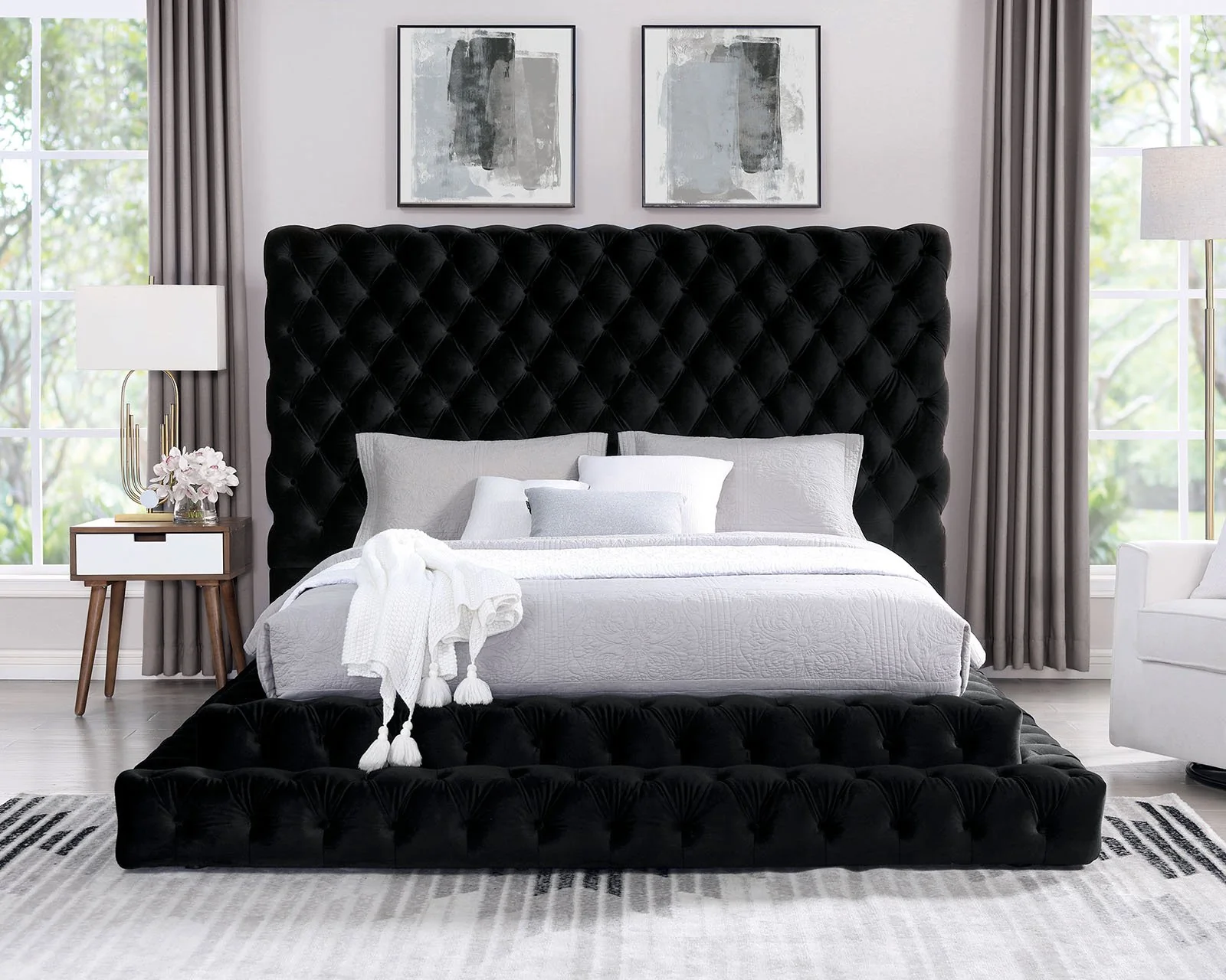 Stefania E.King Bed, Black