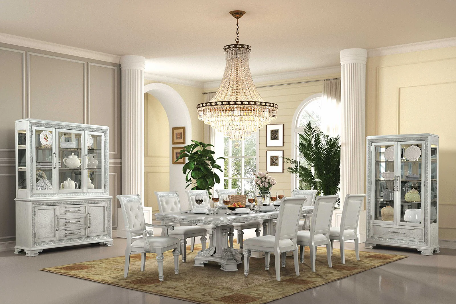 Stella Mia 7 Pc. Dining Table Set (2AC+4SC) - Image 2