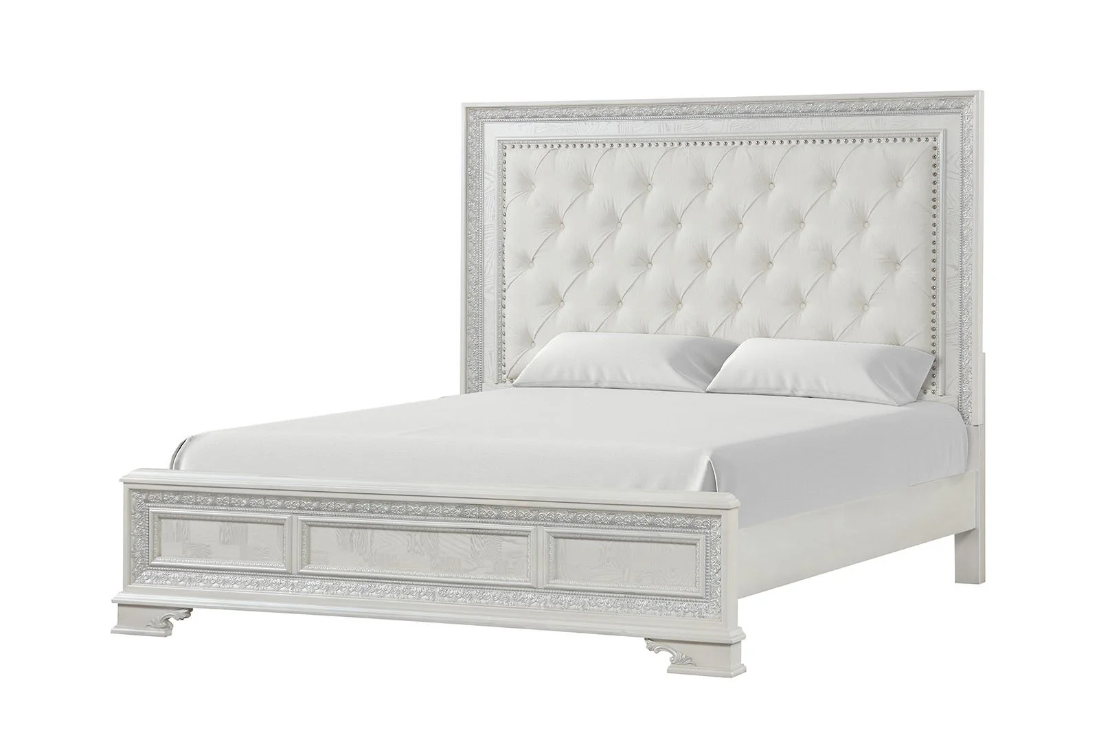 Stella Mia Queen Uph Bed, Creamy White - Image 4