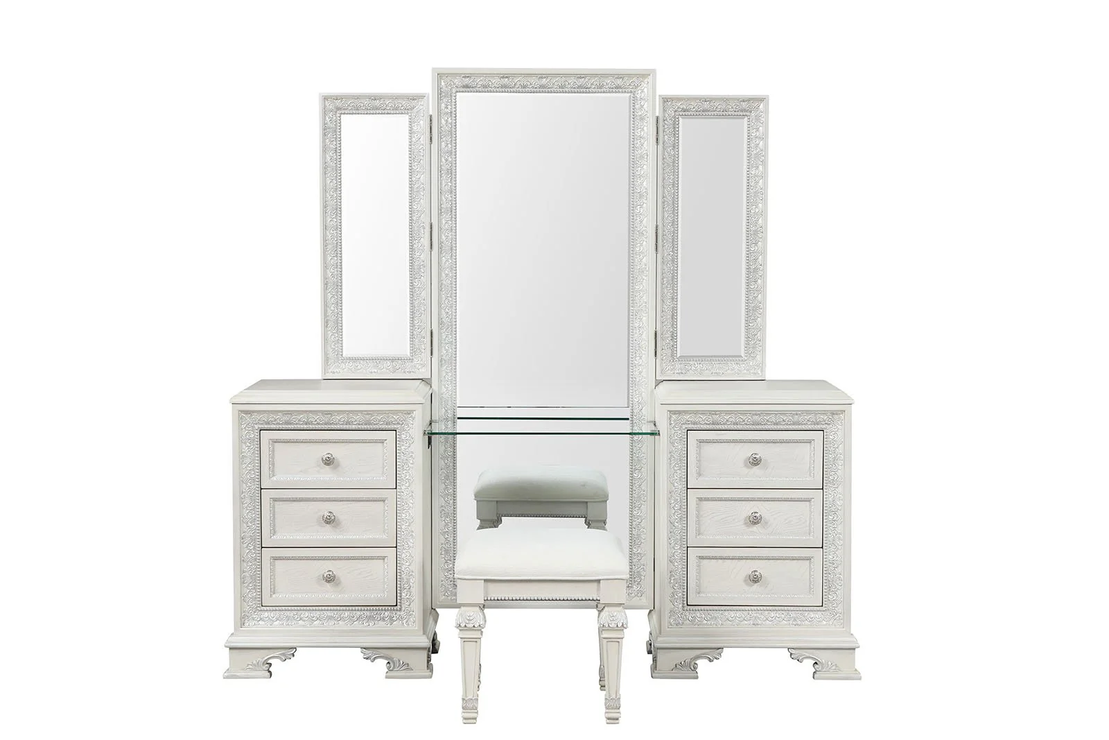 Stella Mia Vanity w/ Stool, Creamy White - Image 4