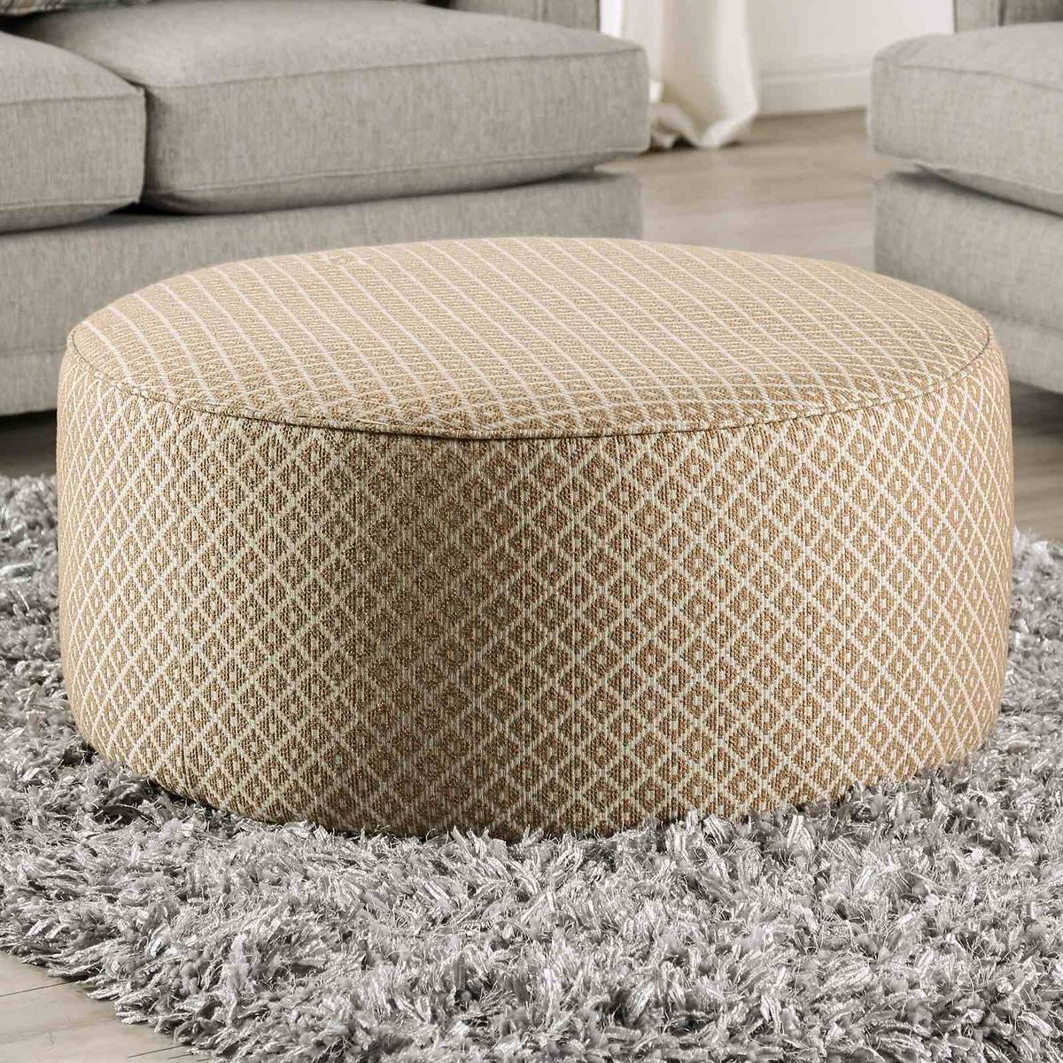 Stephney Ottoman, Gray/Gold