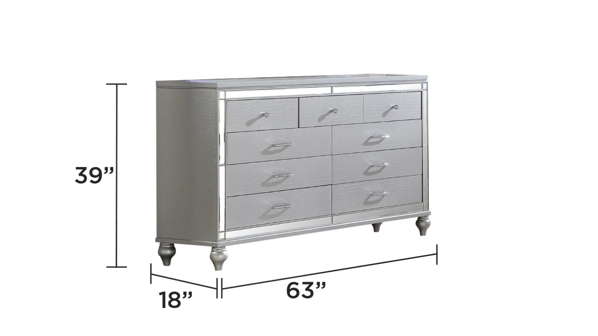 Sterling 4 Pc king Bed Silver - Image 6