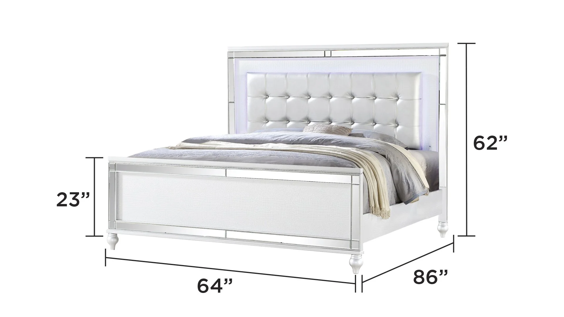 Sterling 4 Pc Queen Bed White - Image 4