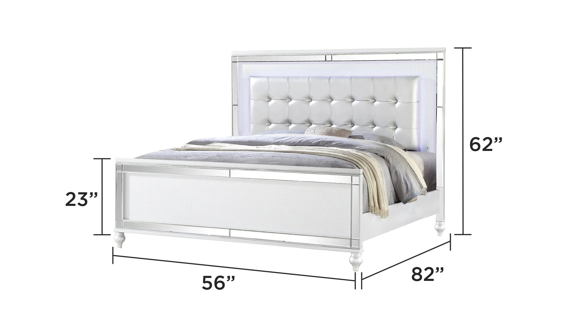 Sterling 5 Pc Full Bed White - Image 4