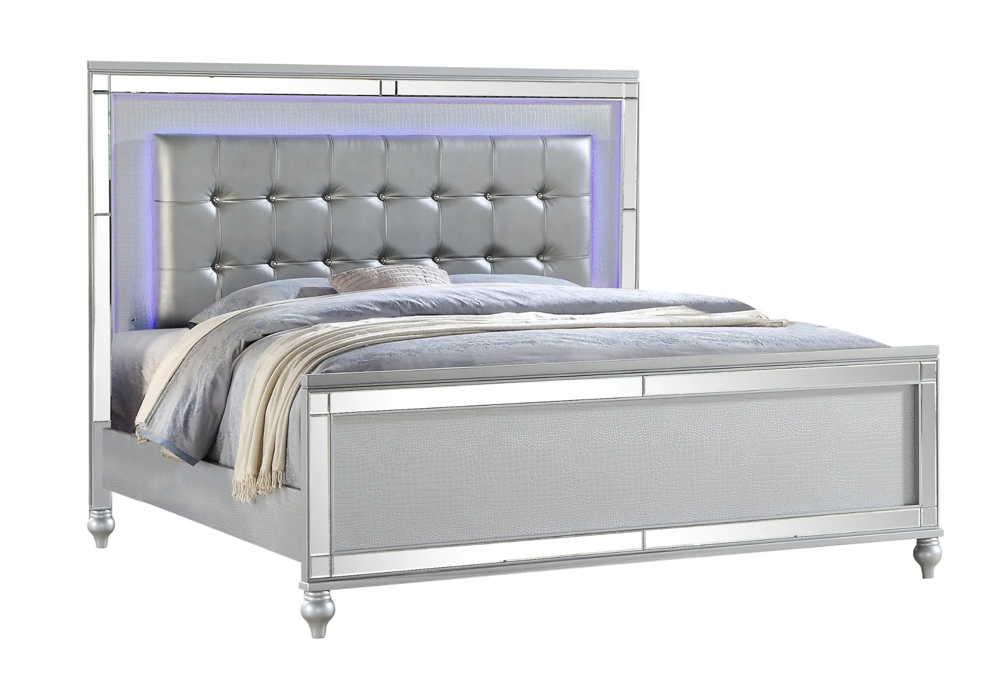 Sterling 5 Pc king Bed Silver - Image 3