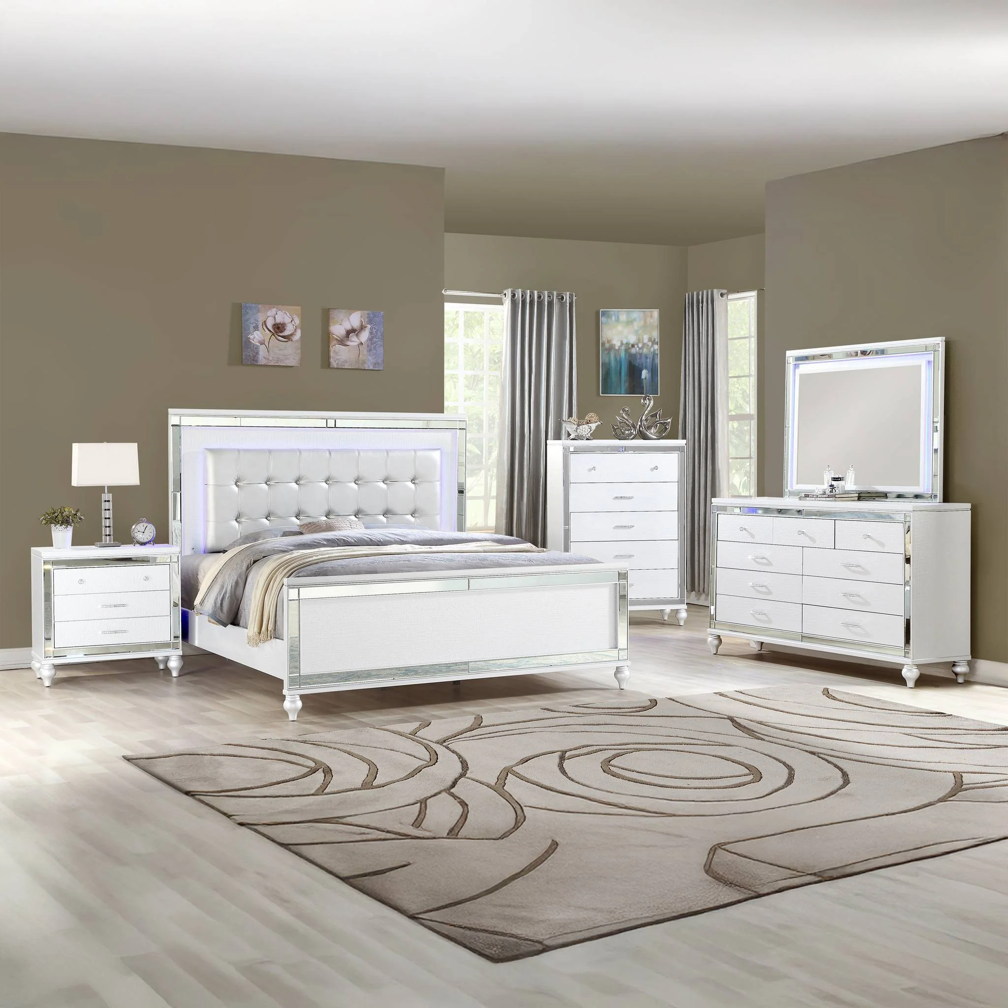 Sterling 5 Pc Queen Bed White - Image 22