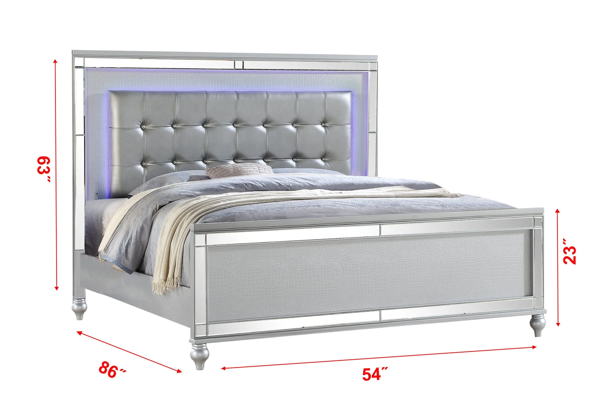 Sterling Full Bed Silver - Image 3