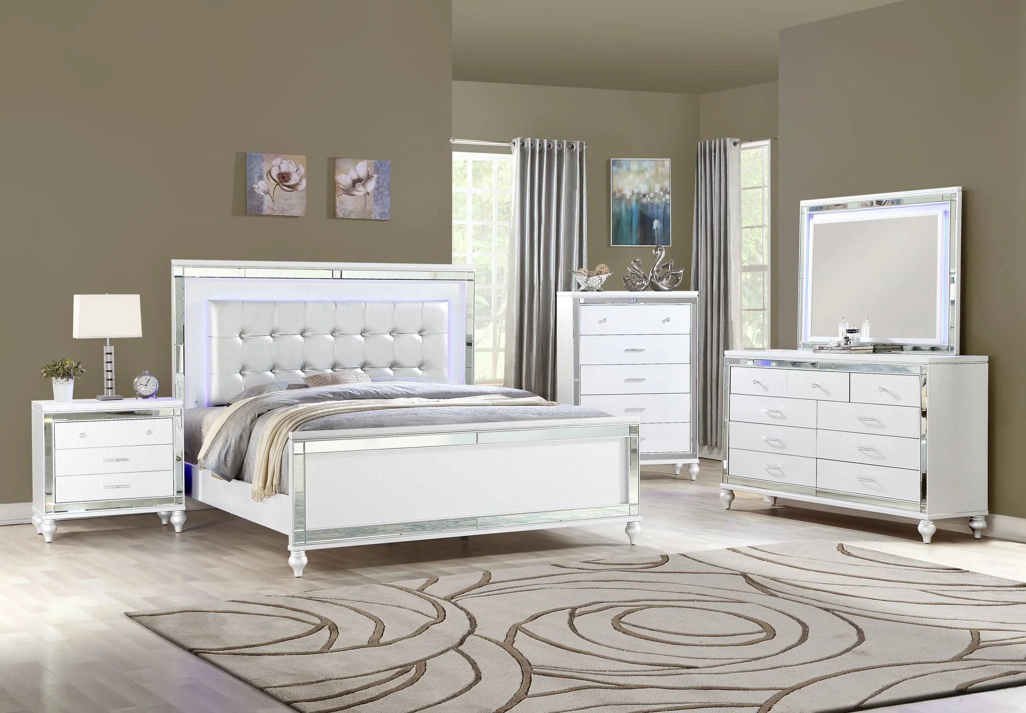 Sterling Queen Bed White