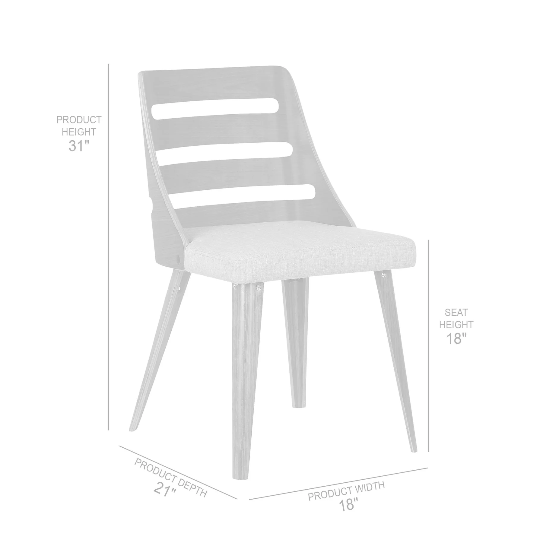 Storm Mid-Century Dining Chair in Walnut Wood and Green Fabric - Image 8