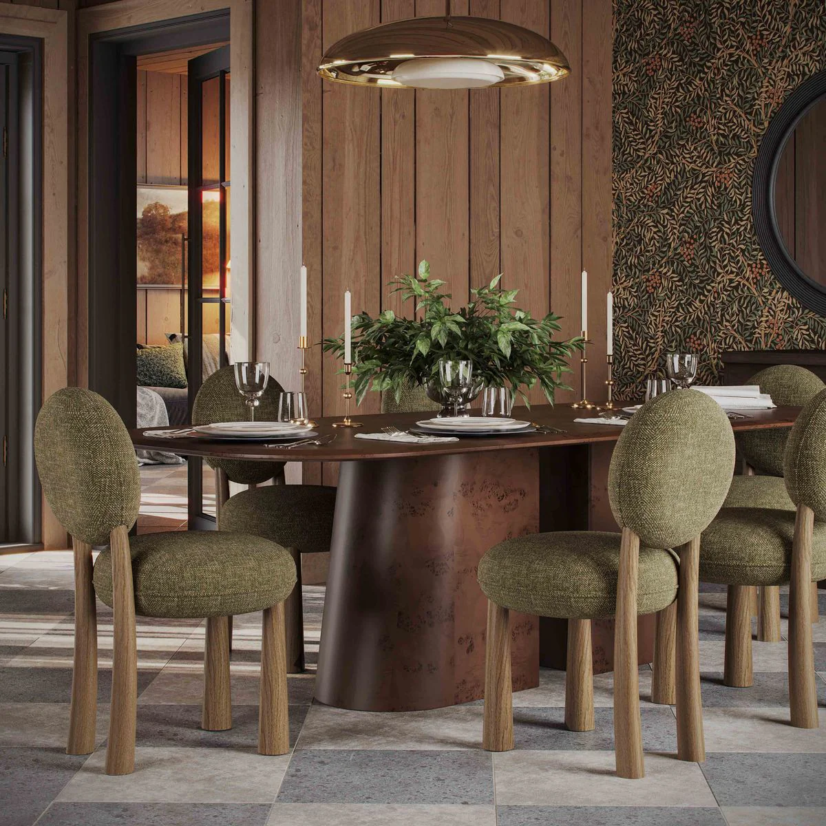 Sulley Olive Green Perfomance Basketweave Dining Chair - Image 2