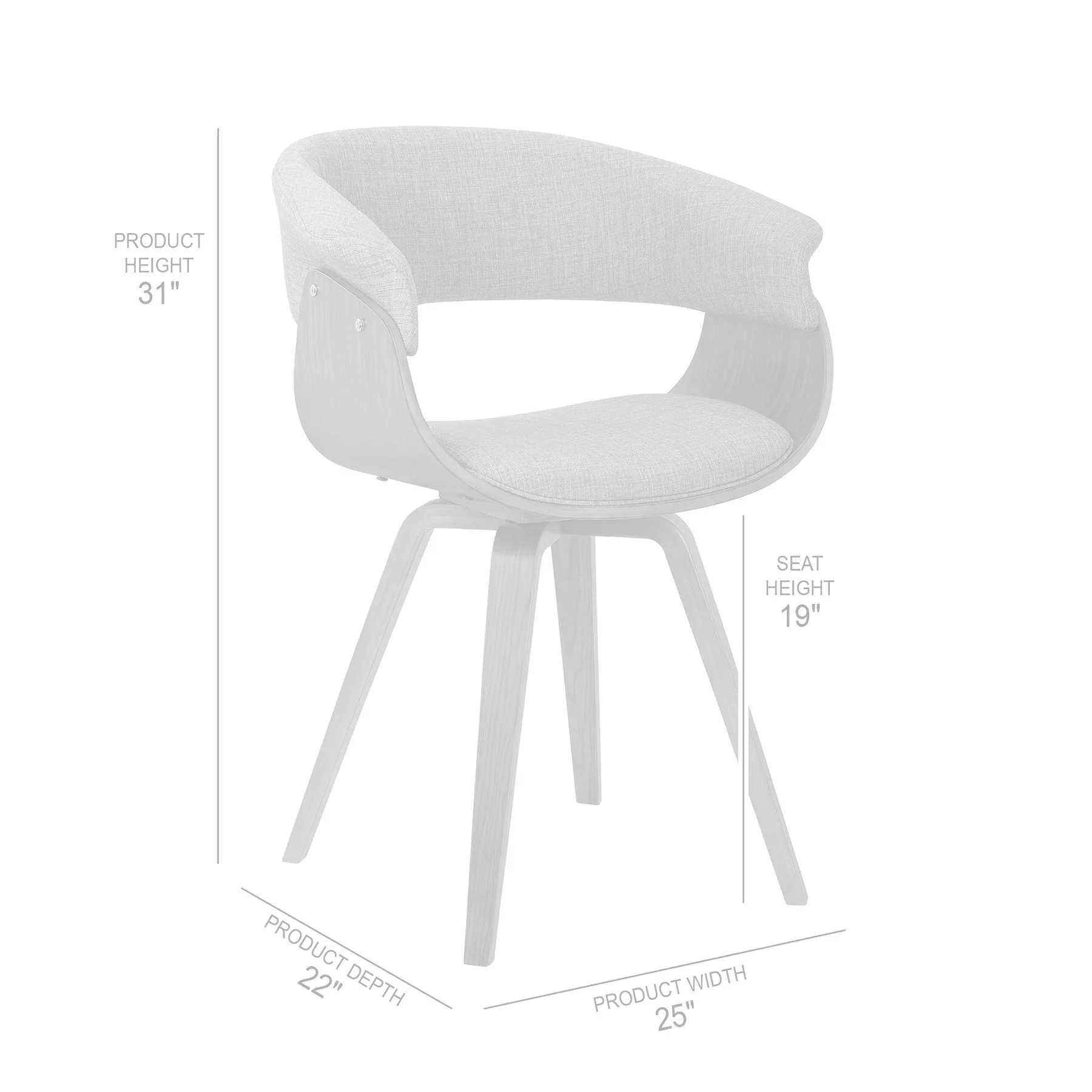 Summer Mid-Century Chair in Blue Fabric with Walnut Wood Finish - Image 7
