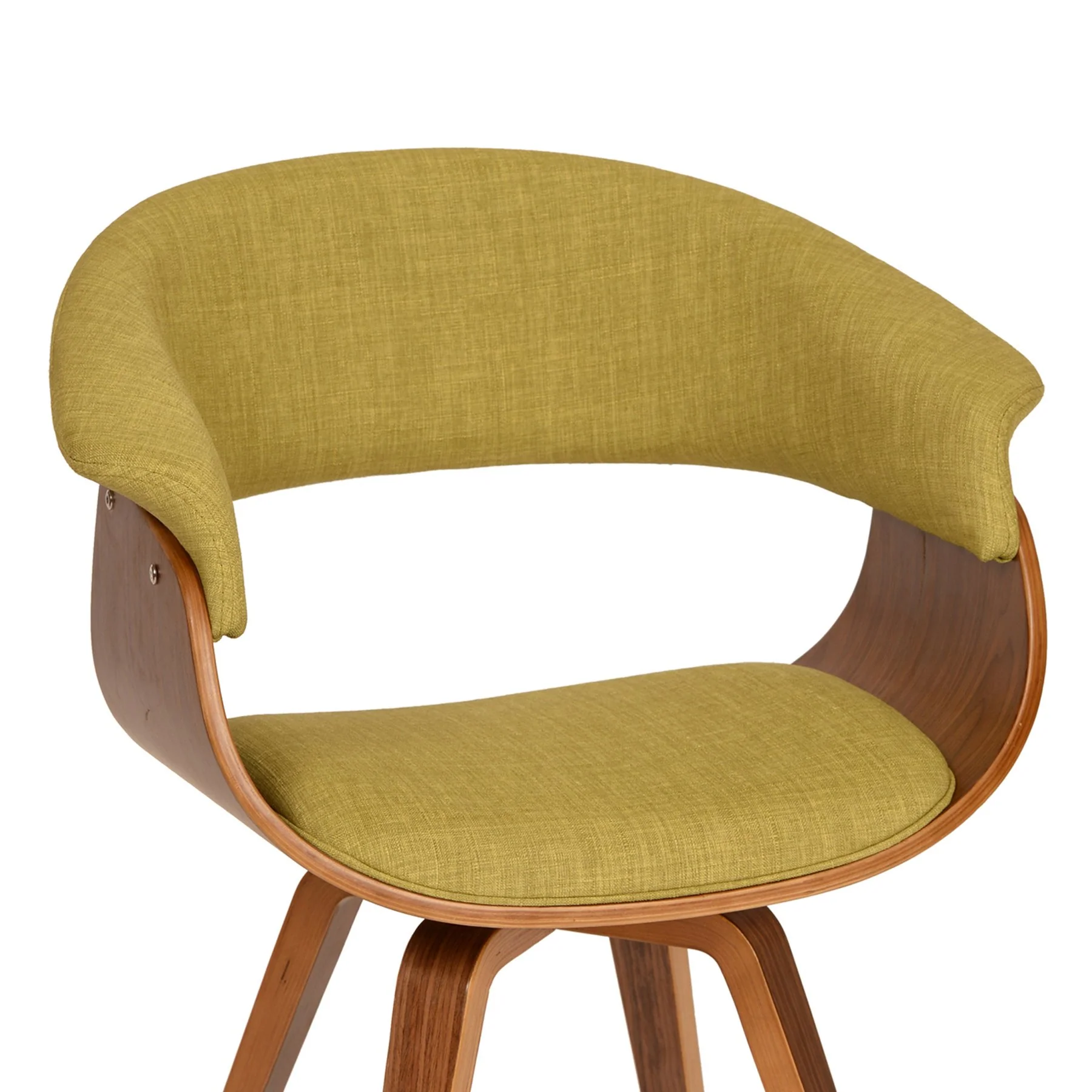 Summer Modern Chair In Green Fabric and Walnut Wood - Image 2