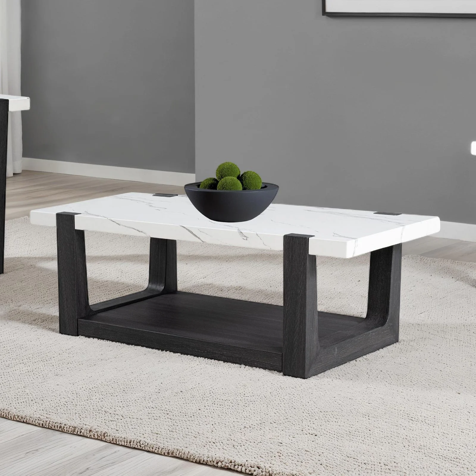 Sundbry Coffee Table, White/Black