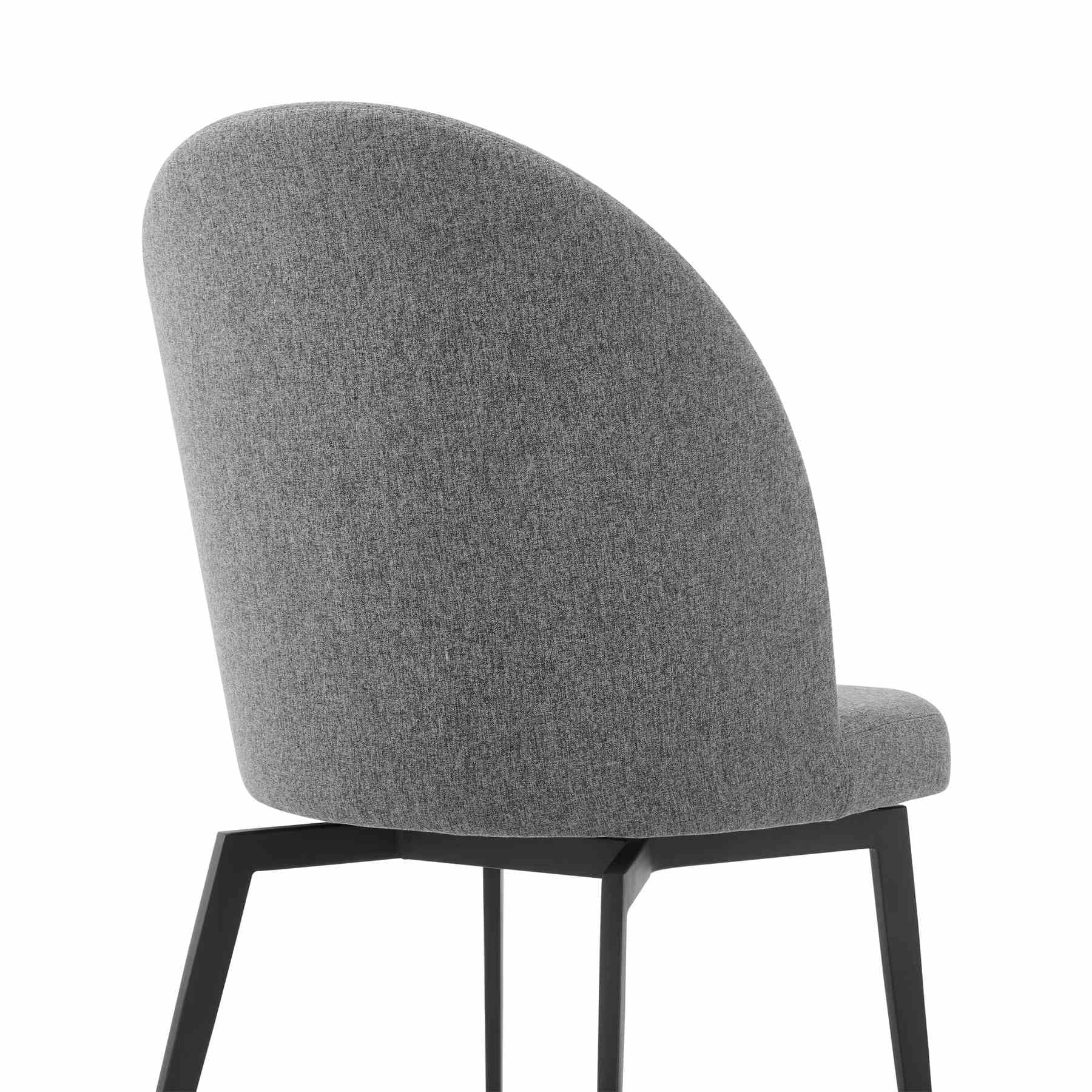 Sunny Swivel Gray Fabric and Metal Dining Room Chairs - Set of 2 - Image 5