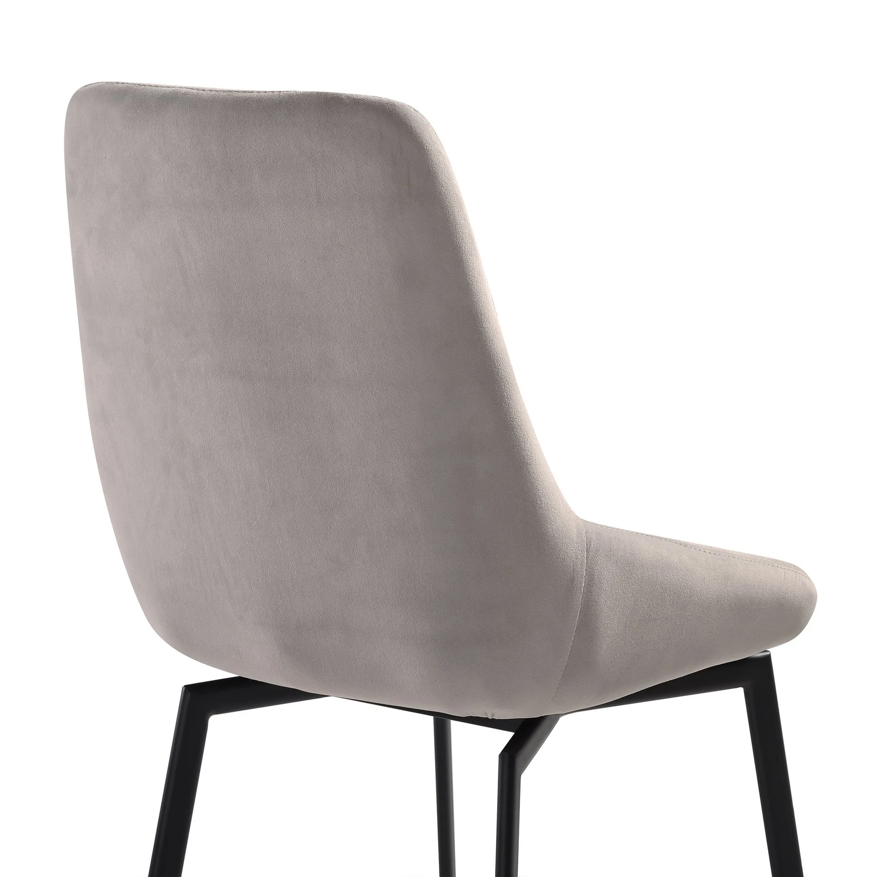 Susie Swivel Upholstered Dining Chair in Gray Fabric with Black Metal Legs - Set of 2 - Image 6