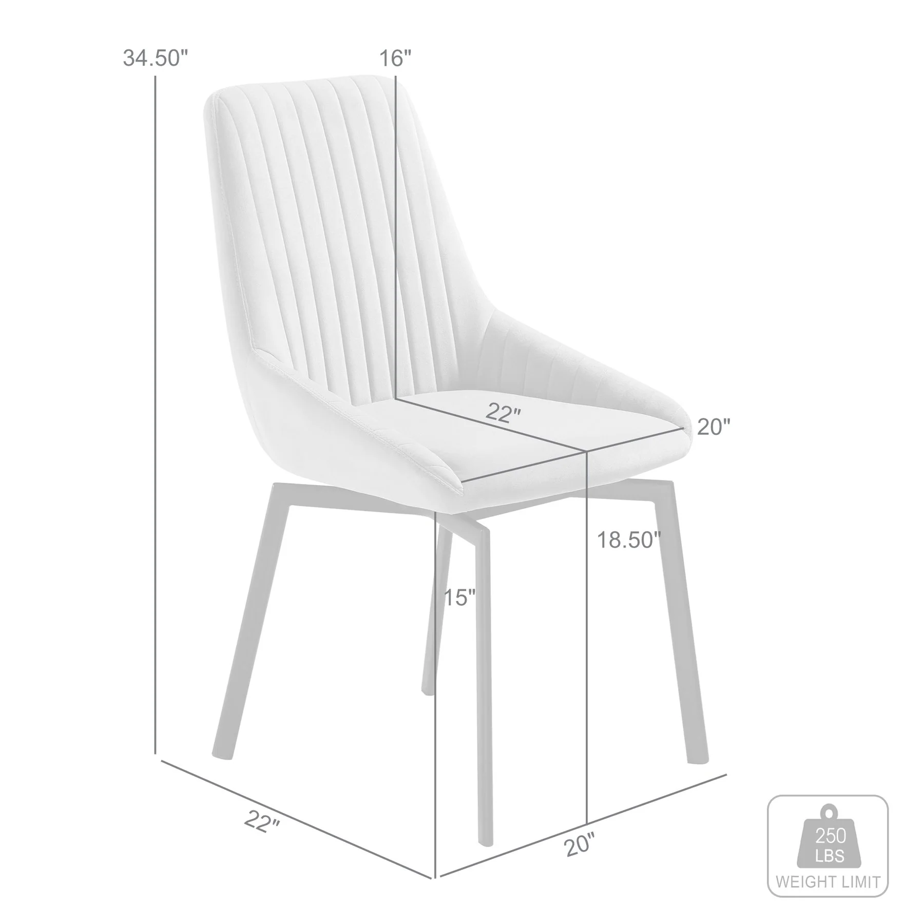 Susie Swivel Upholstered Dining Chair in Gray Fabric with Black Metal Legs - Set of 2 - Image 9