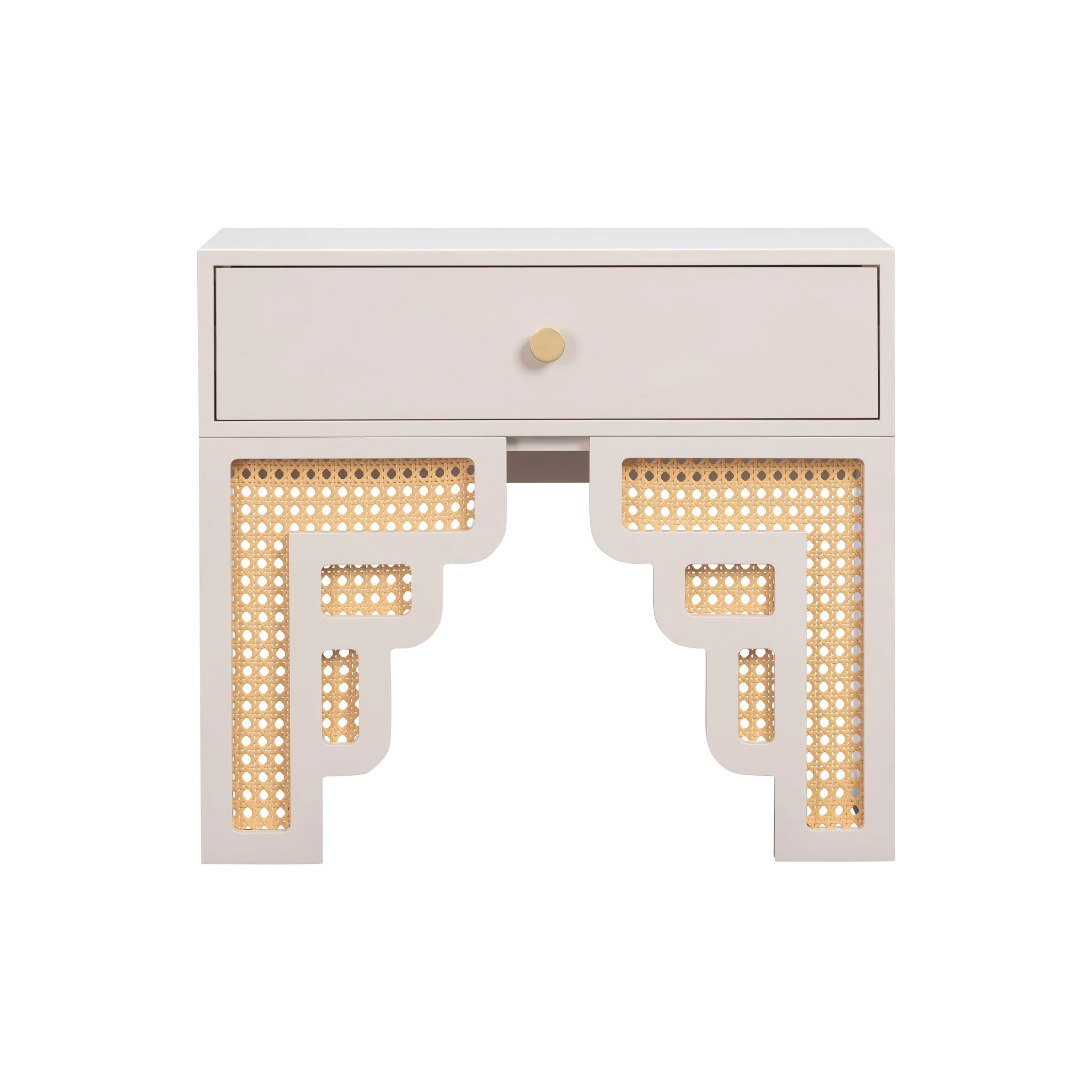 Suzie Cream & Rattan Nightstand - Image 3