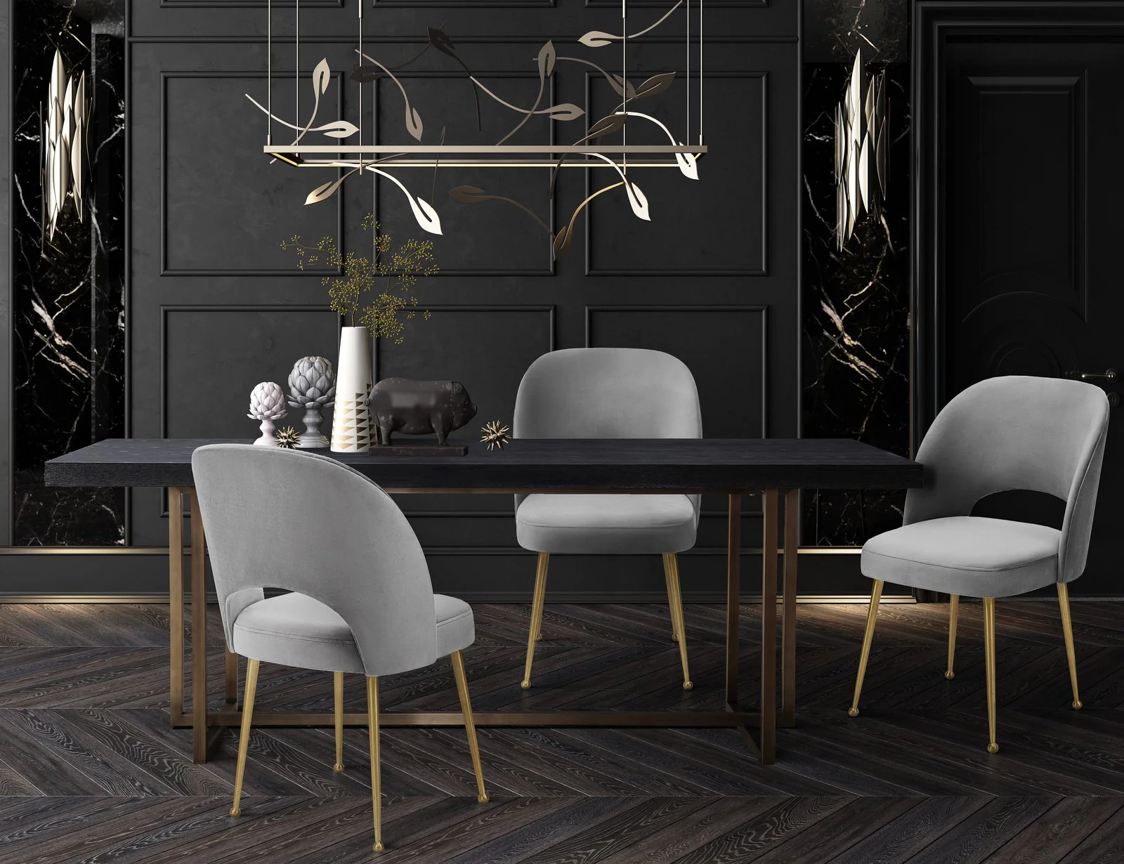 Swell Light Grey Velvet Chair - Image 2