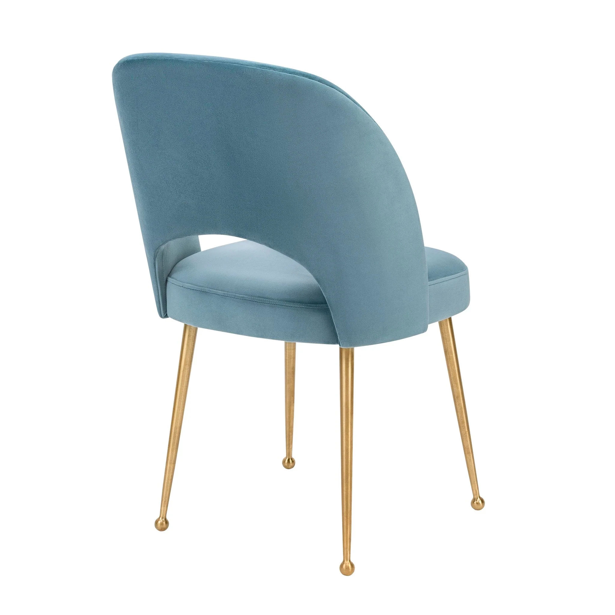 Swell Sea Blue Velvet Chair - Image 4