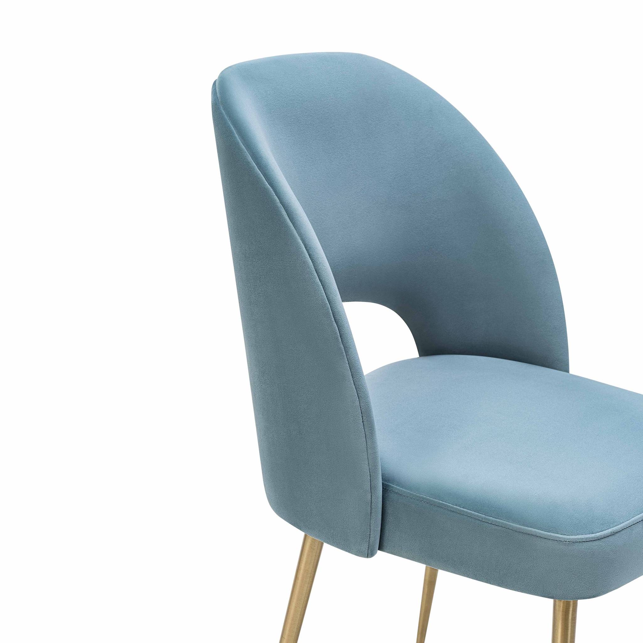 Swell Sea Blue Velvet Chair - Image 5