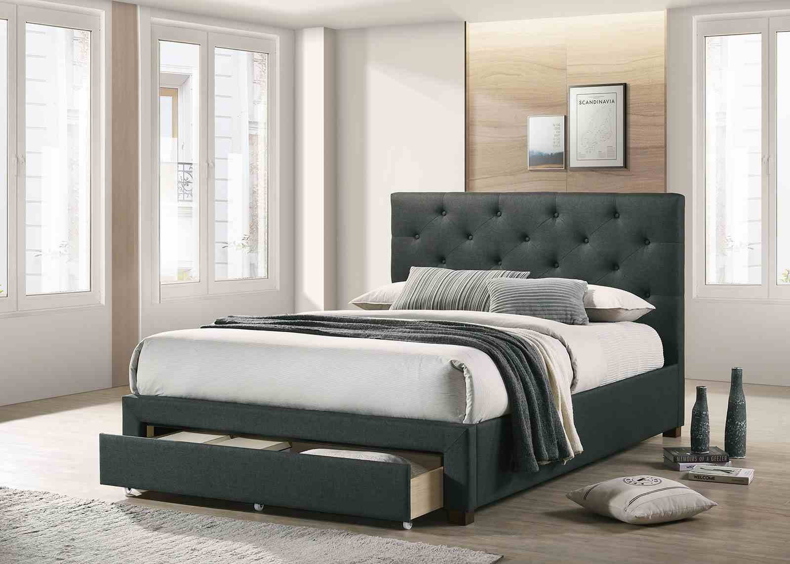 Sybella Cal.King Bed, Dark Gray