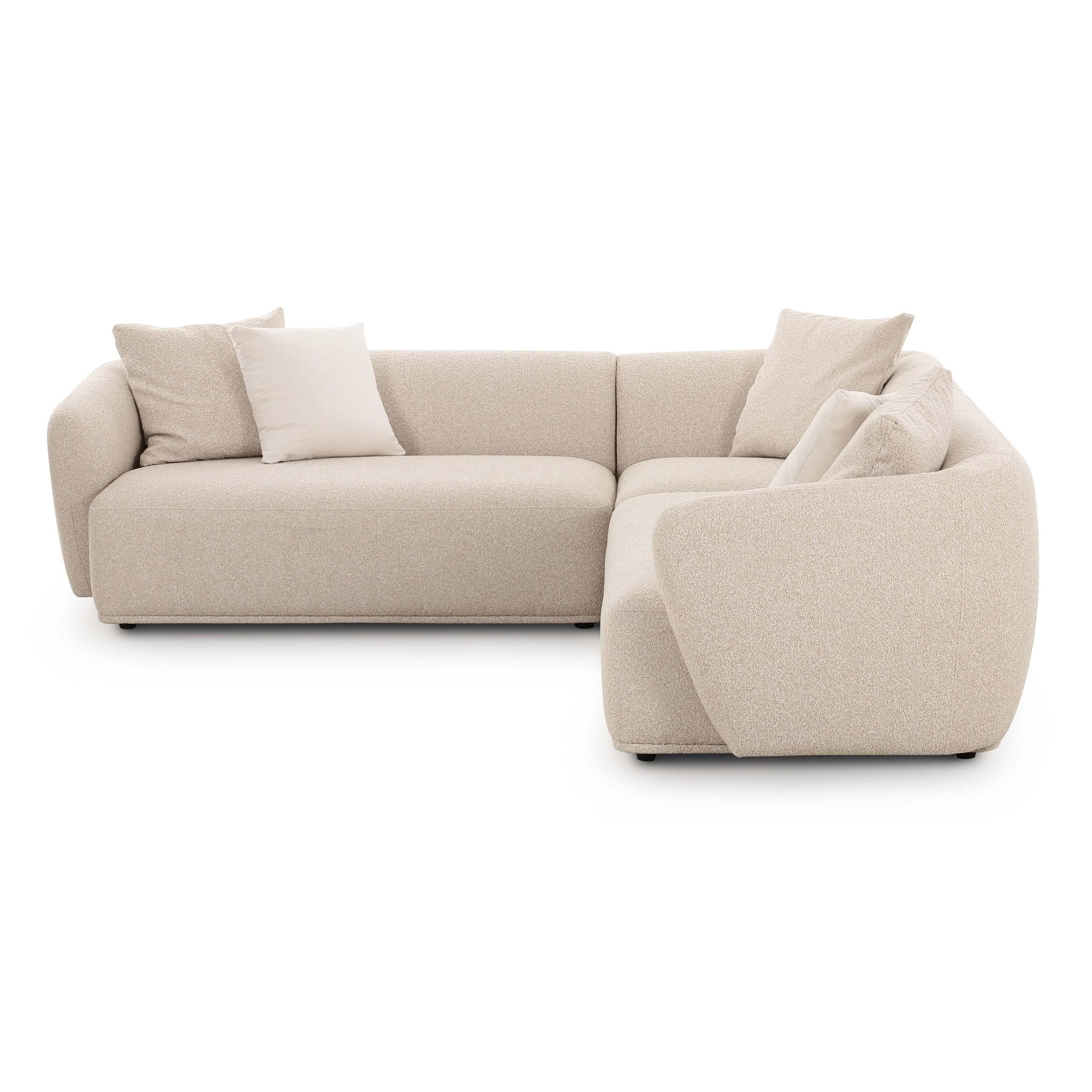 Sylvie Cream Boucle 3-Piece Sectional - Image 3