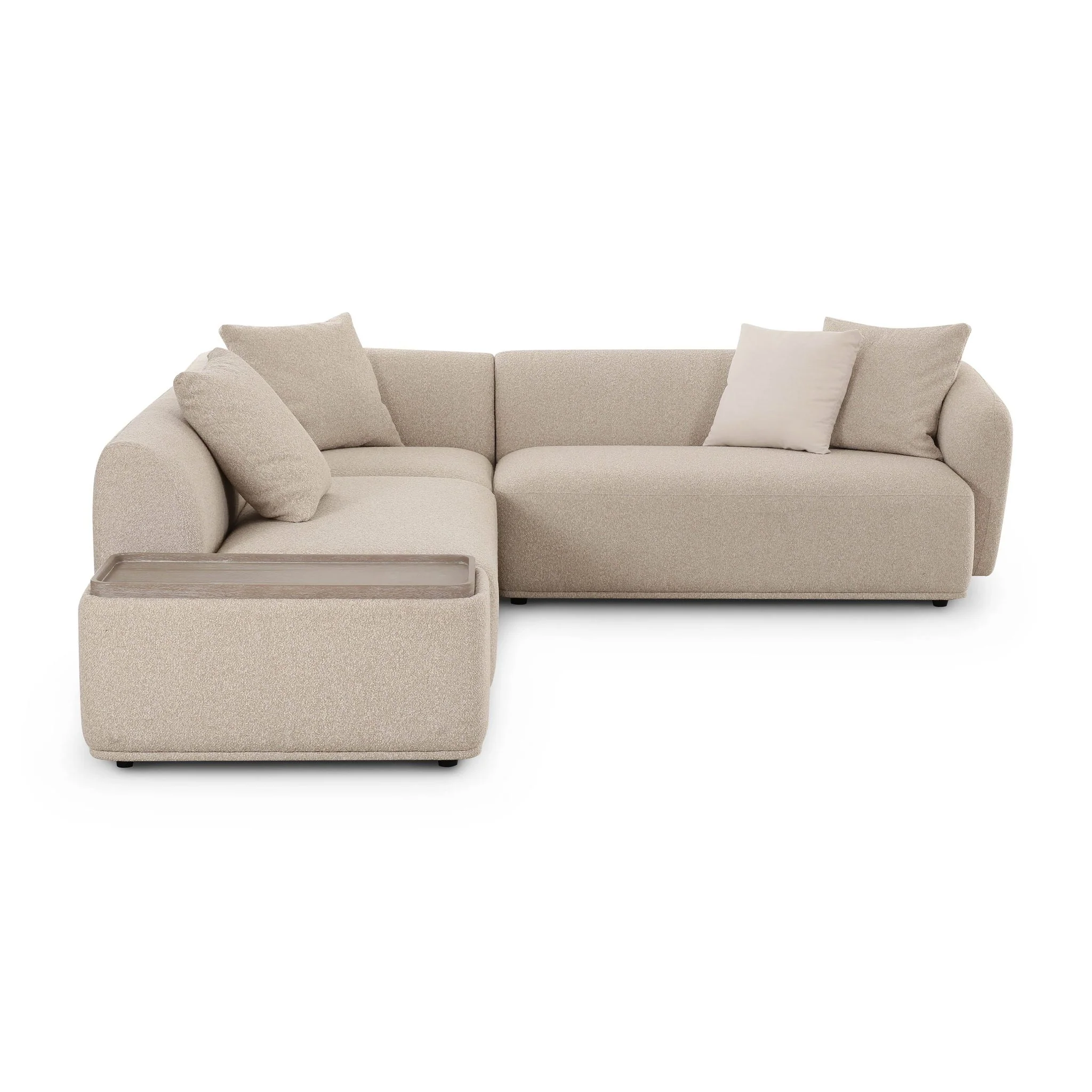 Sylvie Cream Boucle 4-Piece Left Chaise Sectional - Image 3