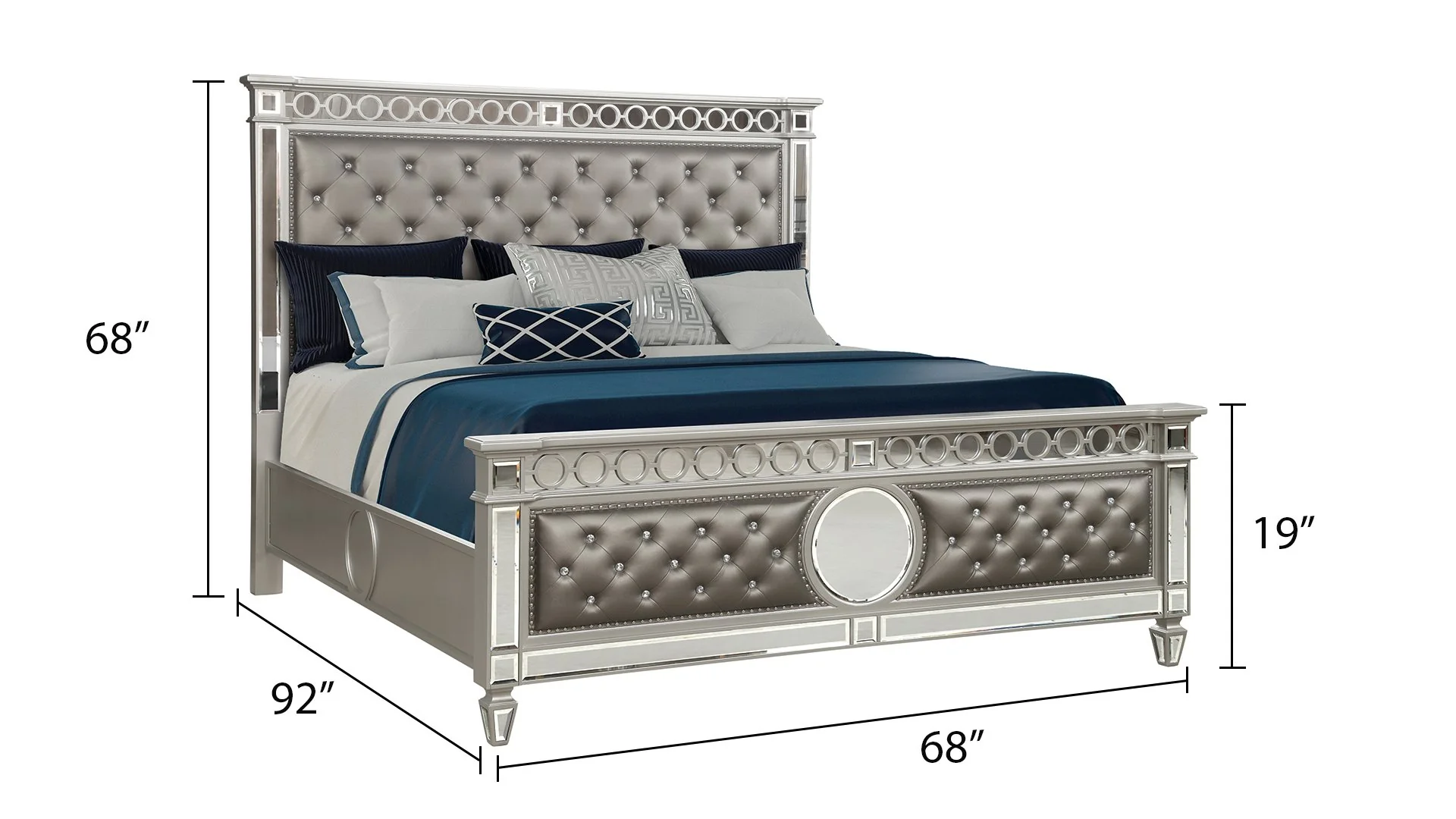 Symphony Queen Bed Silver - Image 3