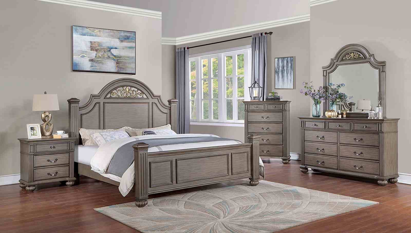 Syracuse Queen Bed, Gray