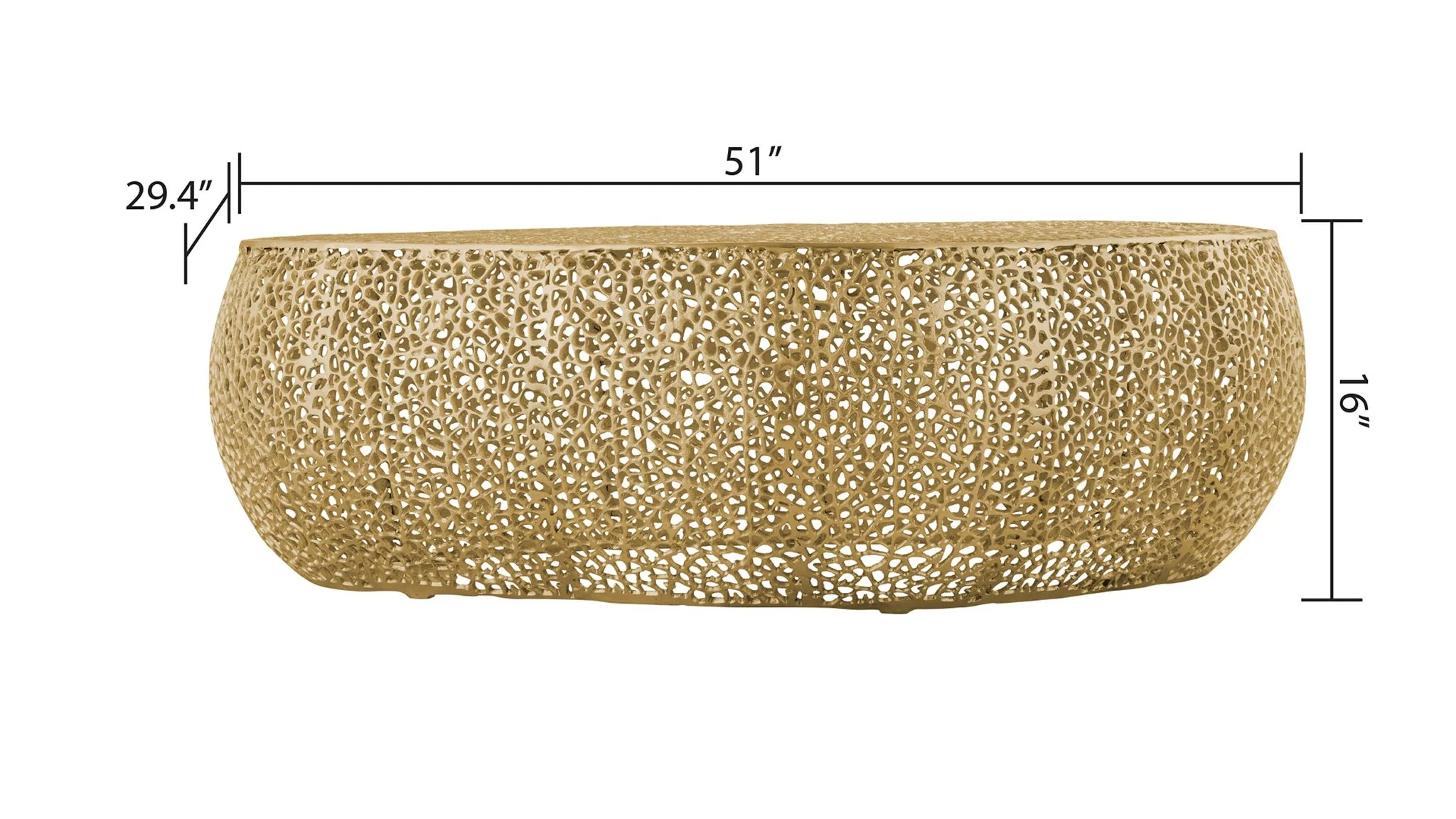 T3601-50 Oval Coffee Table Gold - Image 5
