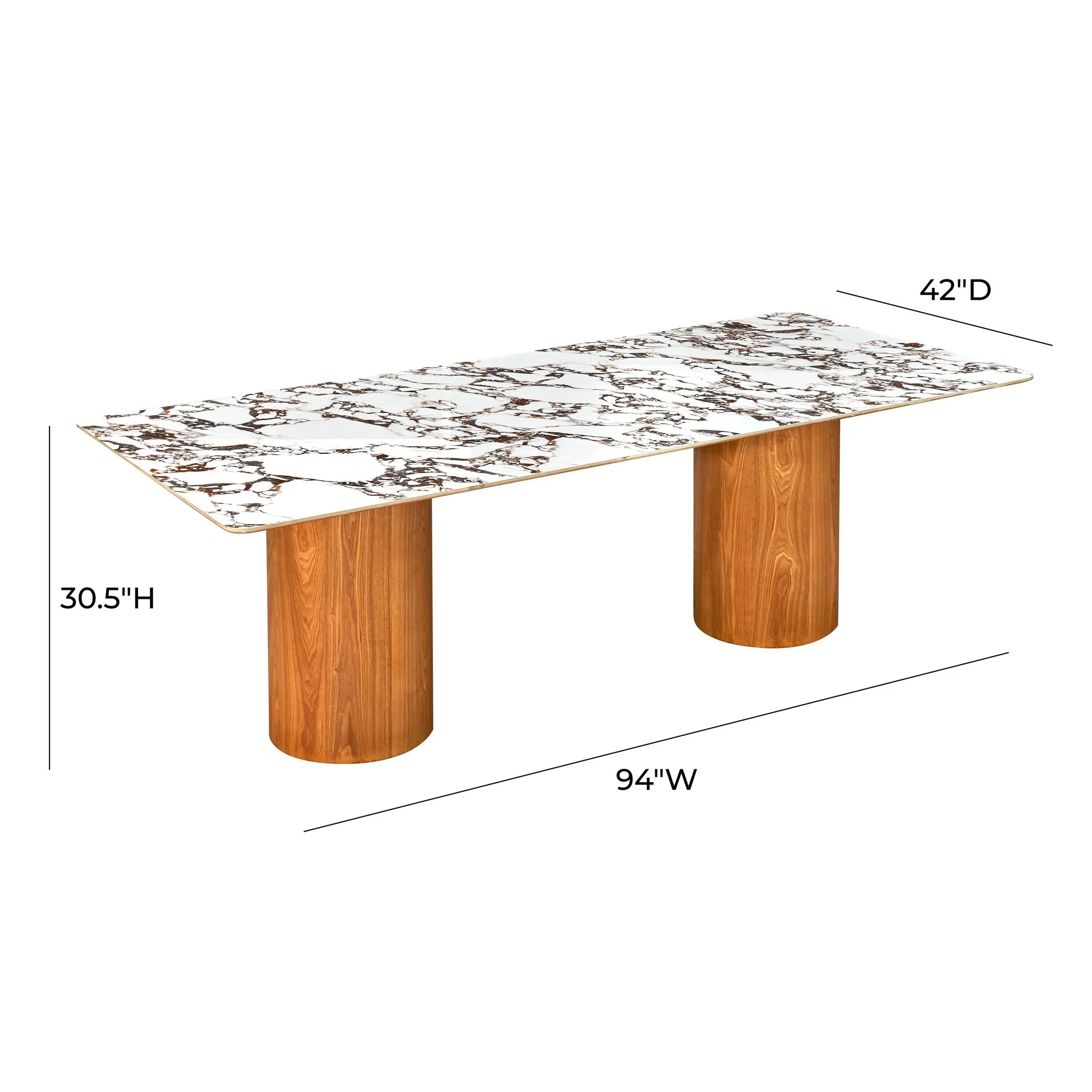 Tamara Marble Ceramic Rectangular Dining Table - Image 6