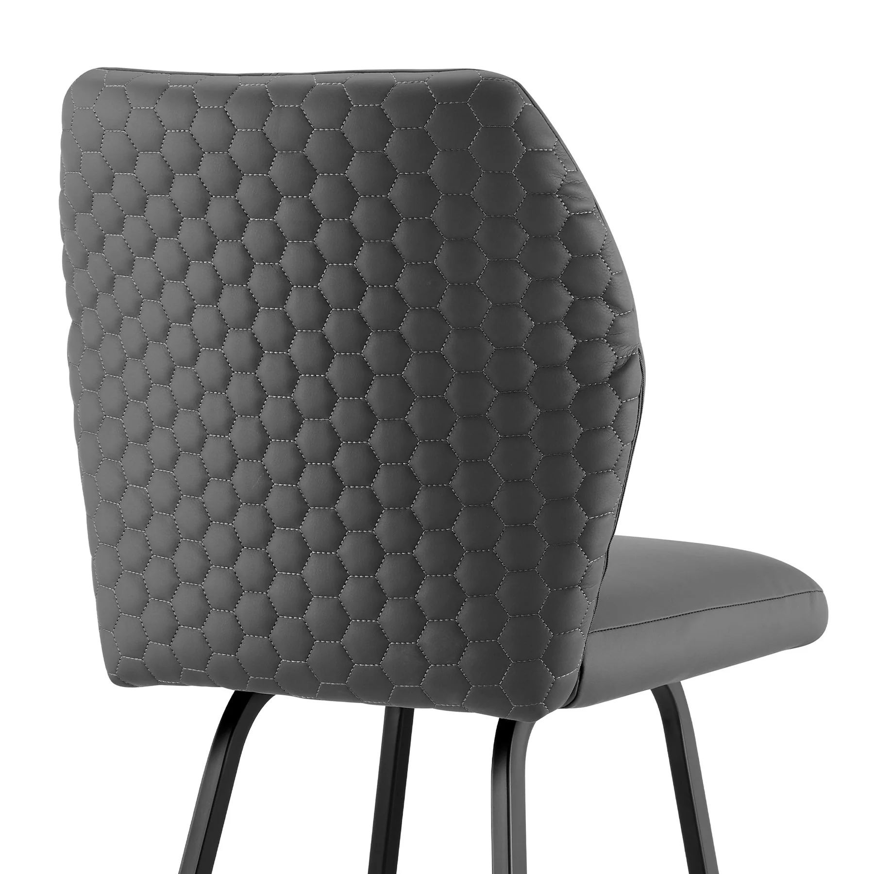 Tandy Gray Faux Leather and Black Metal 26" Counter Stool - Image 7