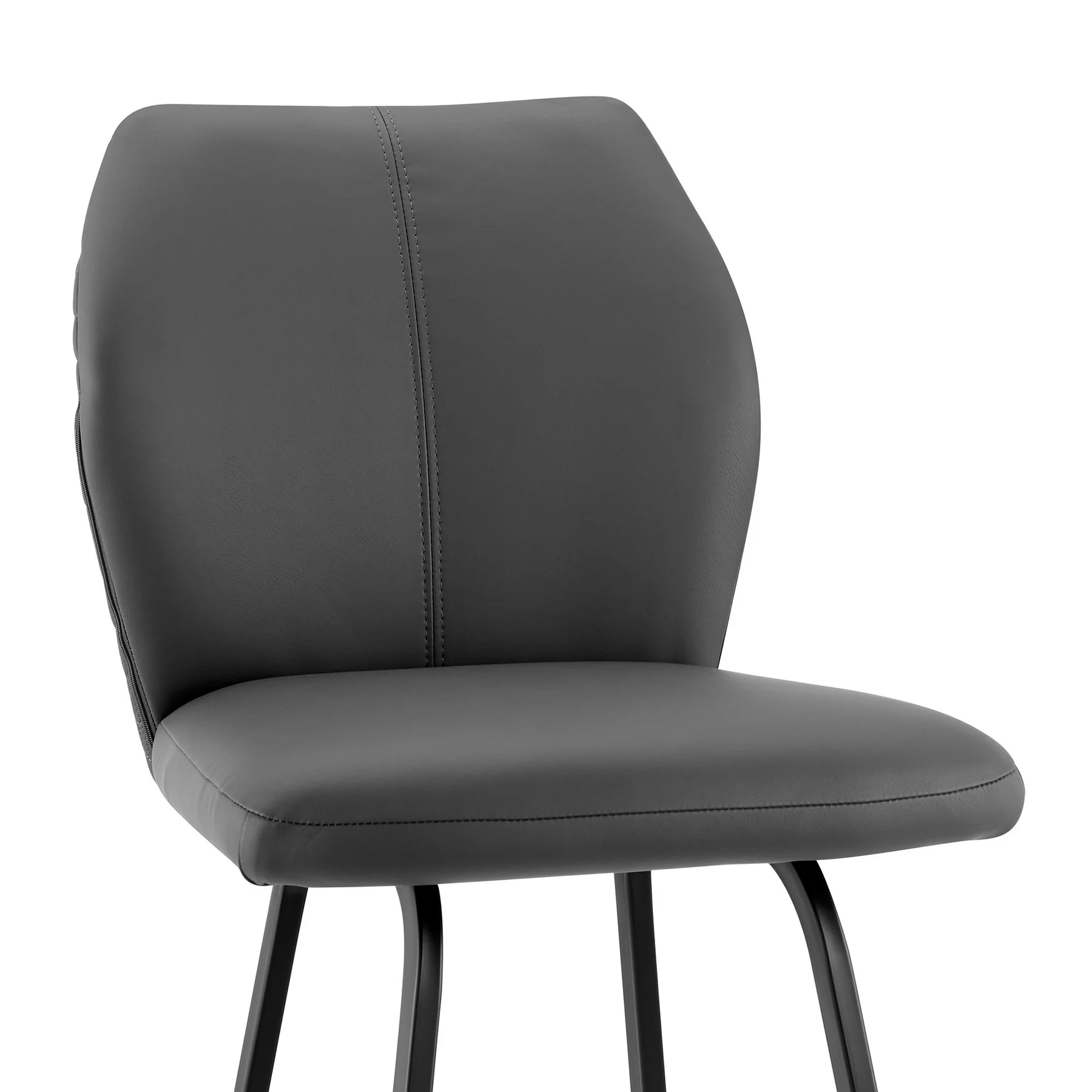 Tandy Gray Faux Leather and Black Metal 30" Bar Stool - Image 6