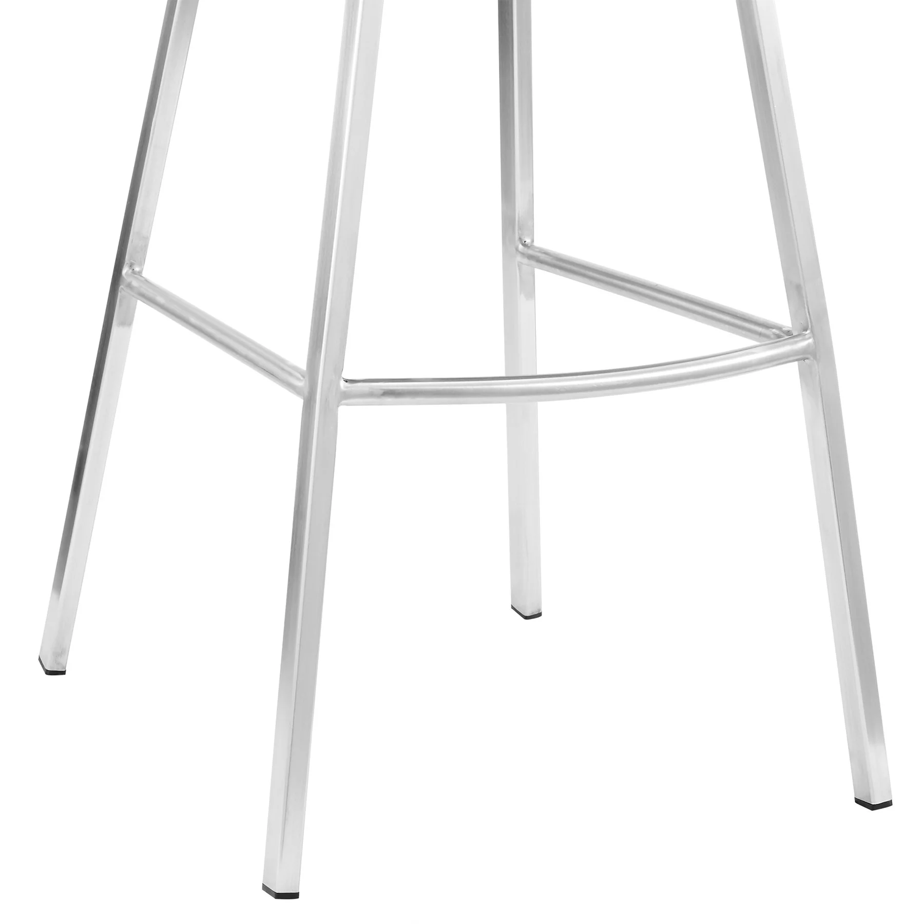 Tandy White Faux Leather and Brushed Stainless Steel 26" Counter Stool - Image 8