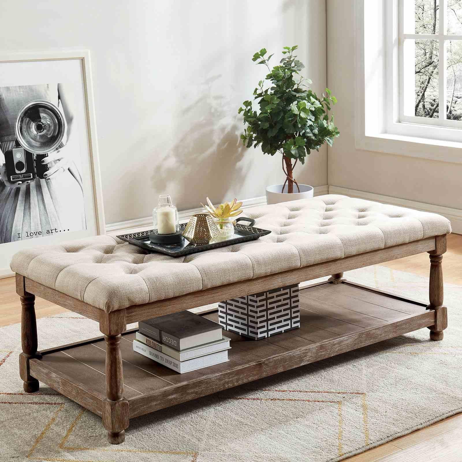 Tayah Bench, Beige