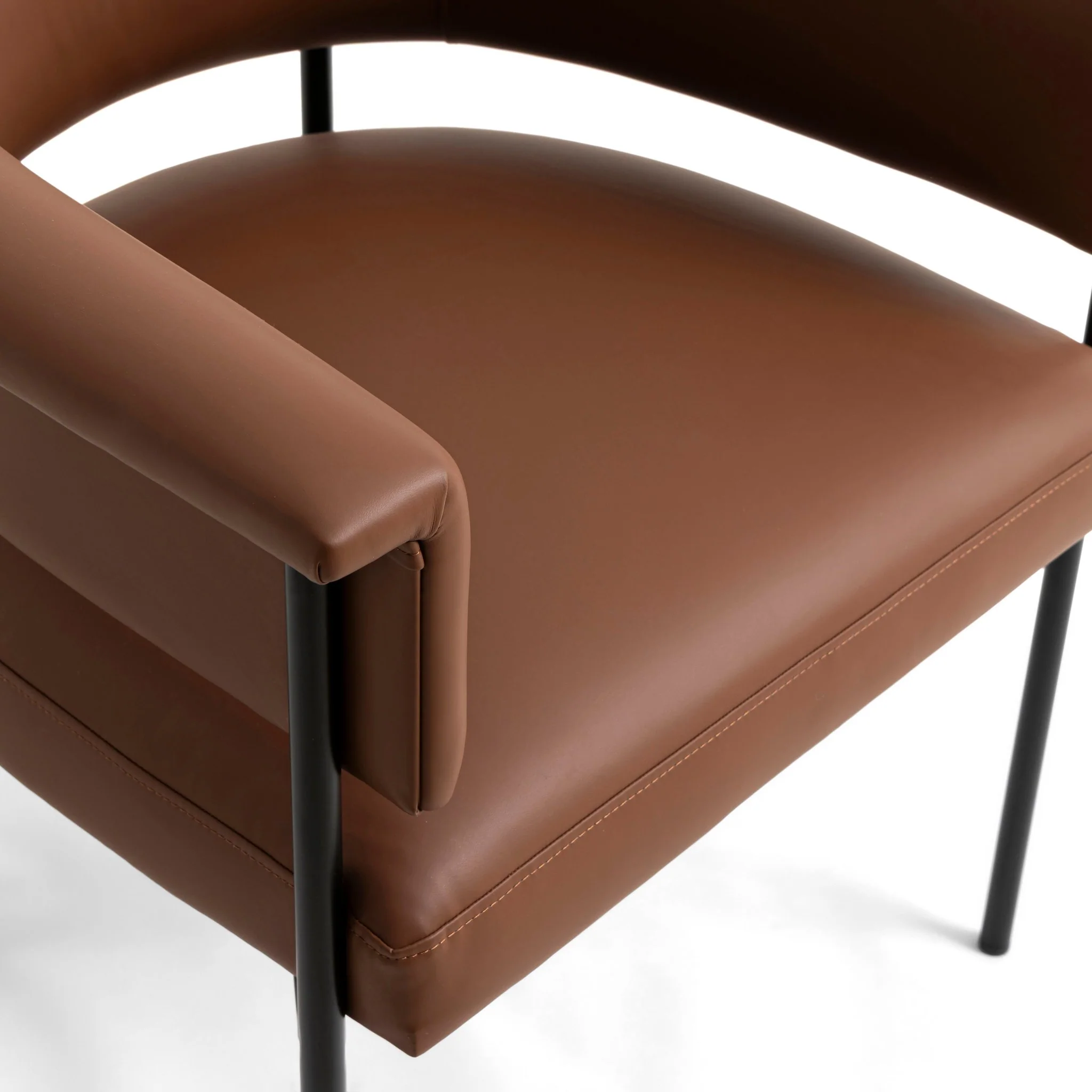 Taylor Saddle Brown Vegan Leather Dining Chair - Image 6