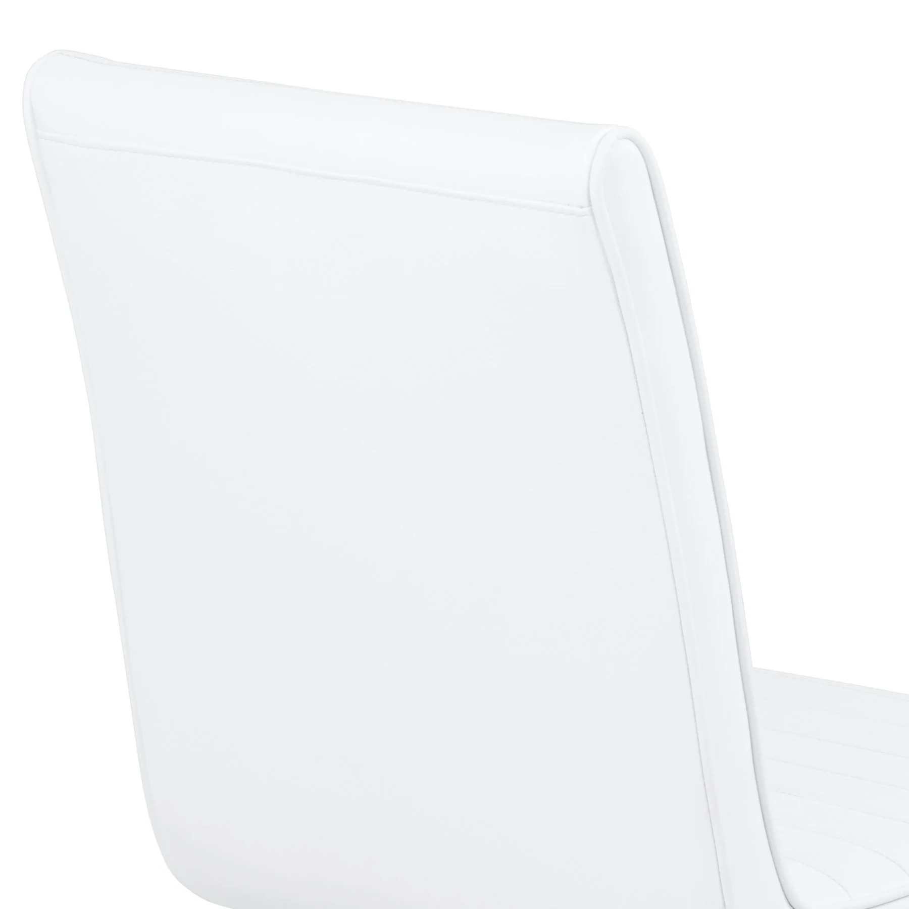 Tempe Contemporary Dining Chair in White Faux Leather with Brushed Stainless Steel Finish - Set of 2 - Image 5