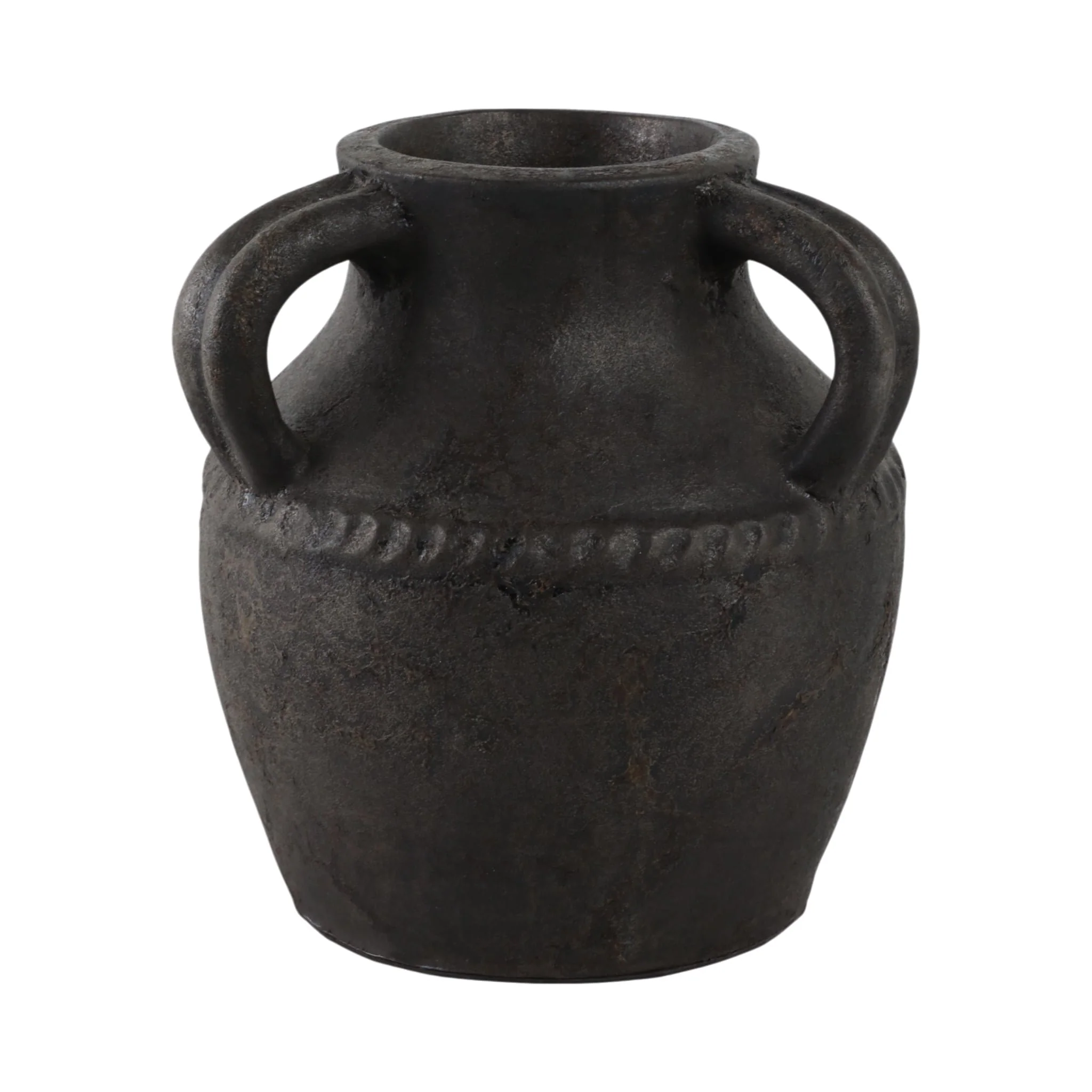 Terracotta, 10" Triple Handle Jug, Black - Image 4