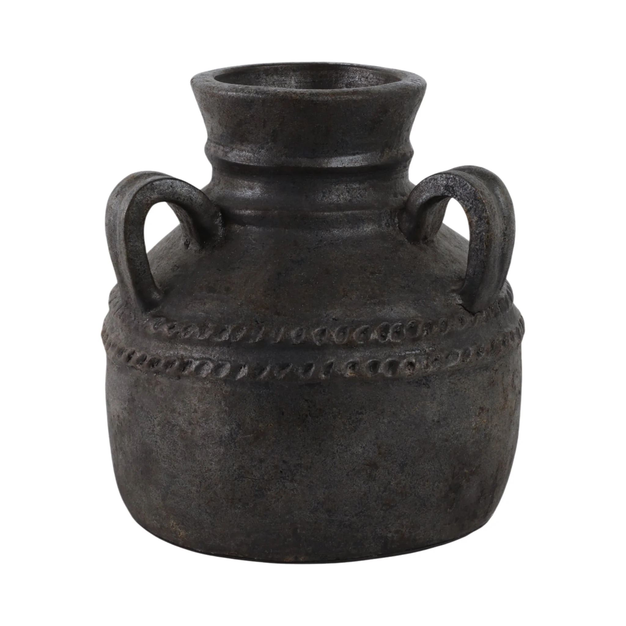 Terracotta, 12" Triple Handle Jug, Black - Image 4