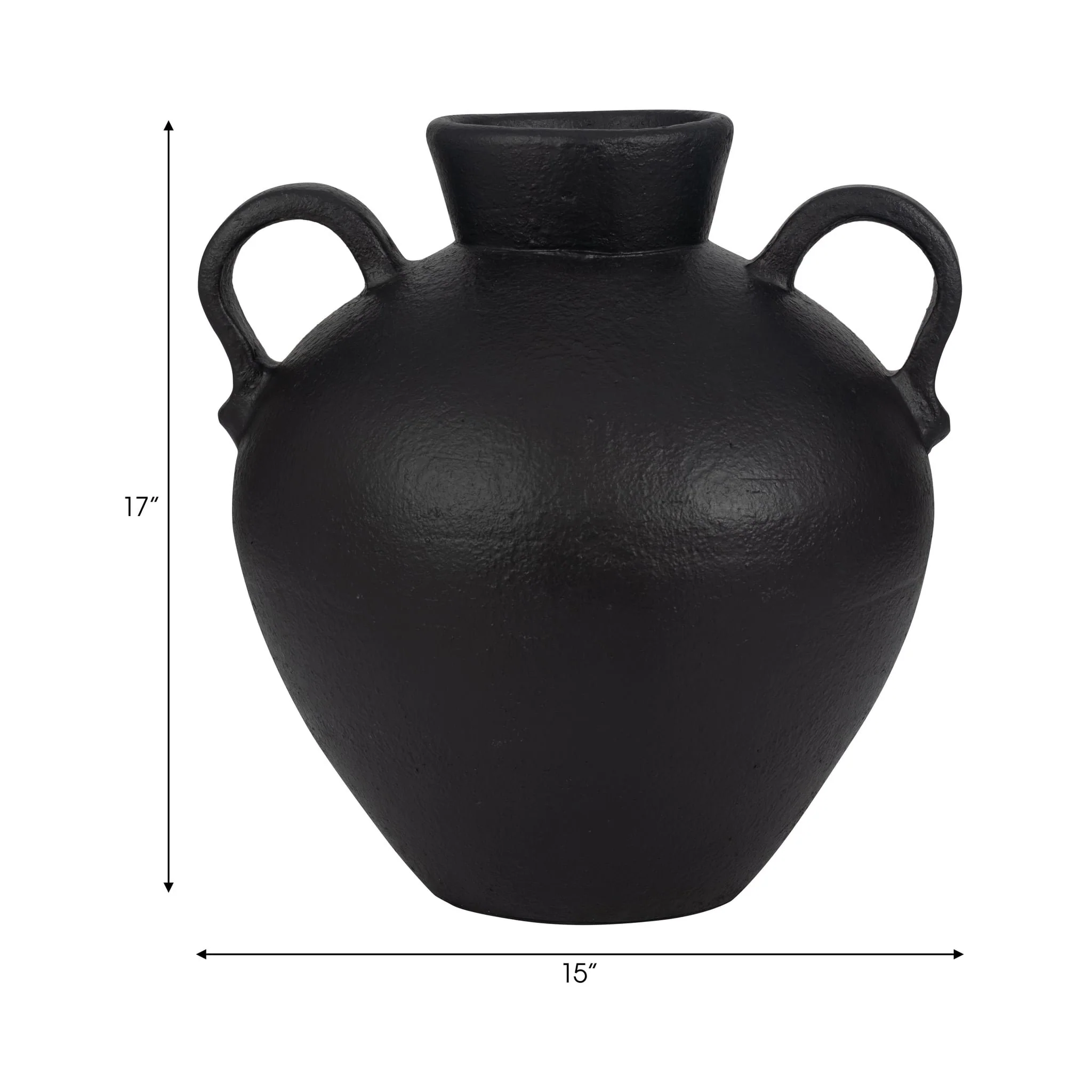Terracotta, 16" Organic Jug With 2 Handles, Black - Image 9