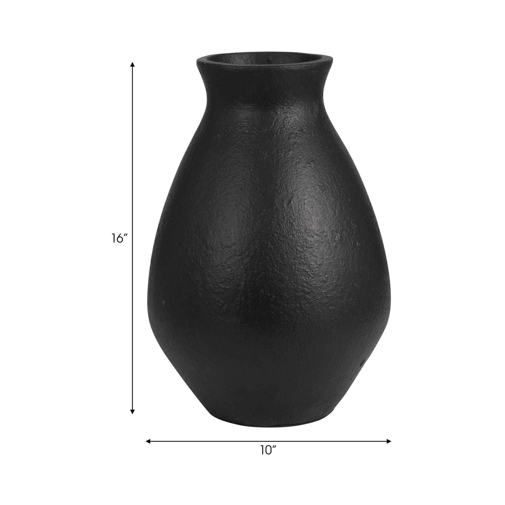 Terracotta, 16" Organic Vase, Black - Image 2