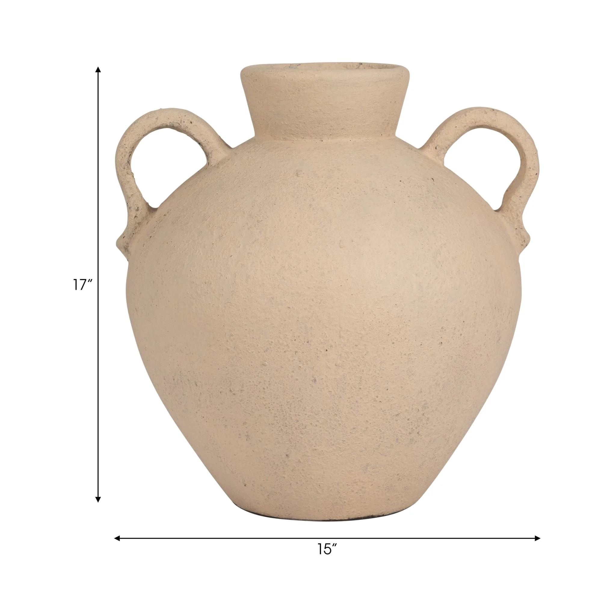 Terracotta, 17" Organic Jug With 2 Handles, Ivory - Image 9